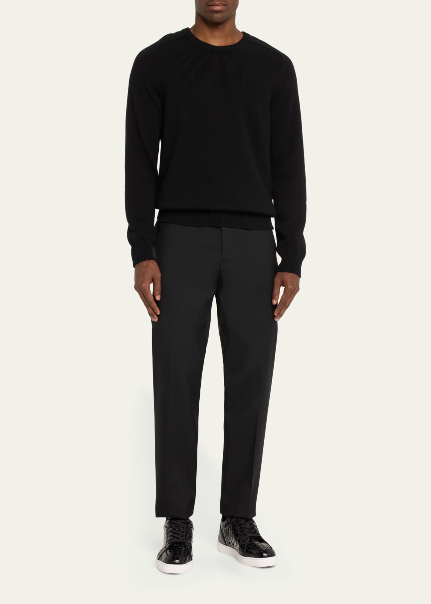 Christian Louboutin Men's Rantulow Orlato Croc-Effect Low-Top Sneakers Image 3 of 5
