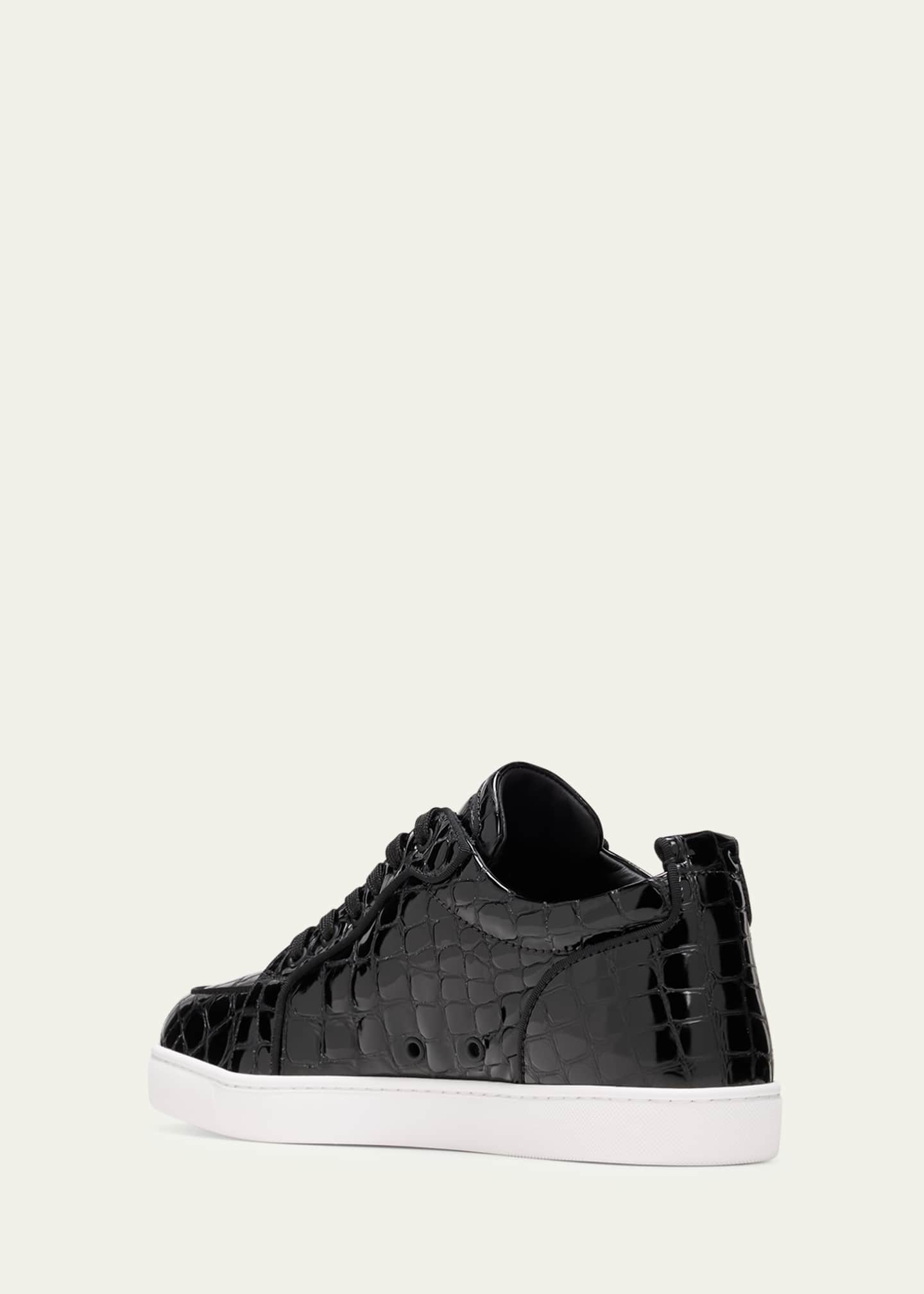 Christian Louboutin Men's Rantulow Orlato Croc-Effect Low-Top Sneakers Image 4 of 5