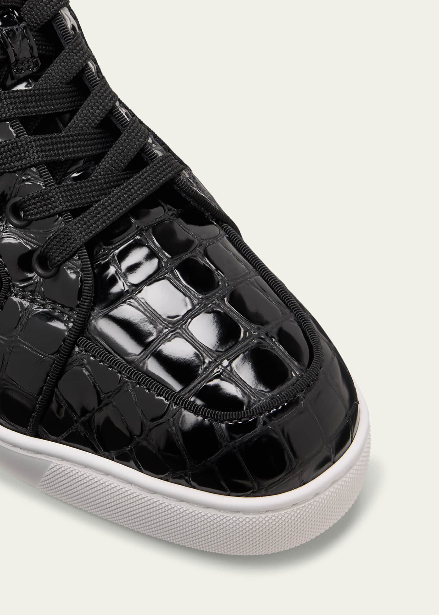 Christian Louboutin Men's Rantulow Orlato Croc-Effect Low-Top Sneakers Image 5 of 5