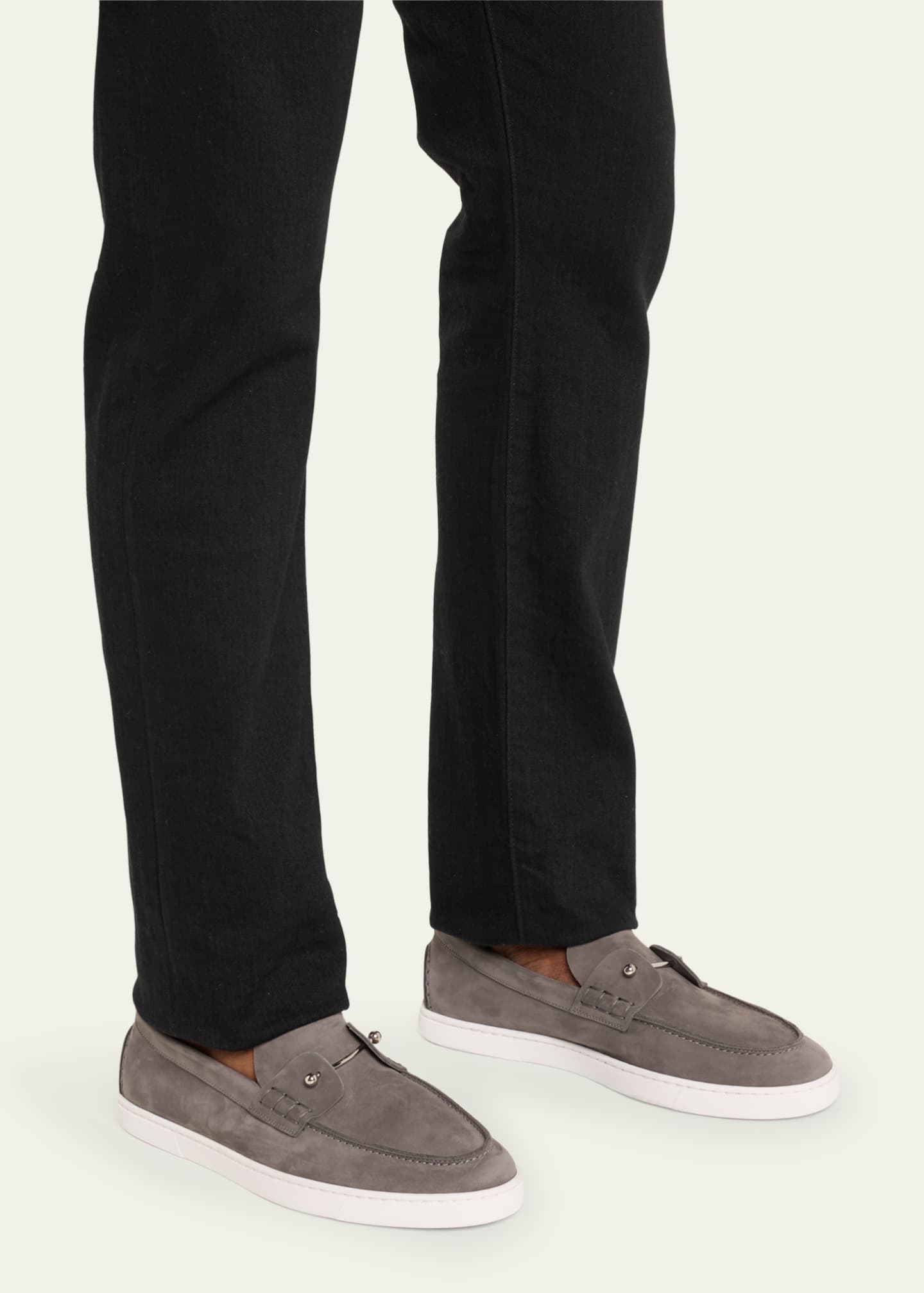 Christian Louboutin Men's Chambeliboat Nubuck Boat Shoes Image 2 of 7