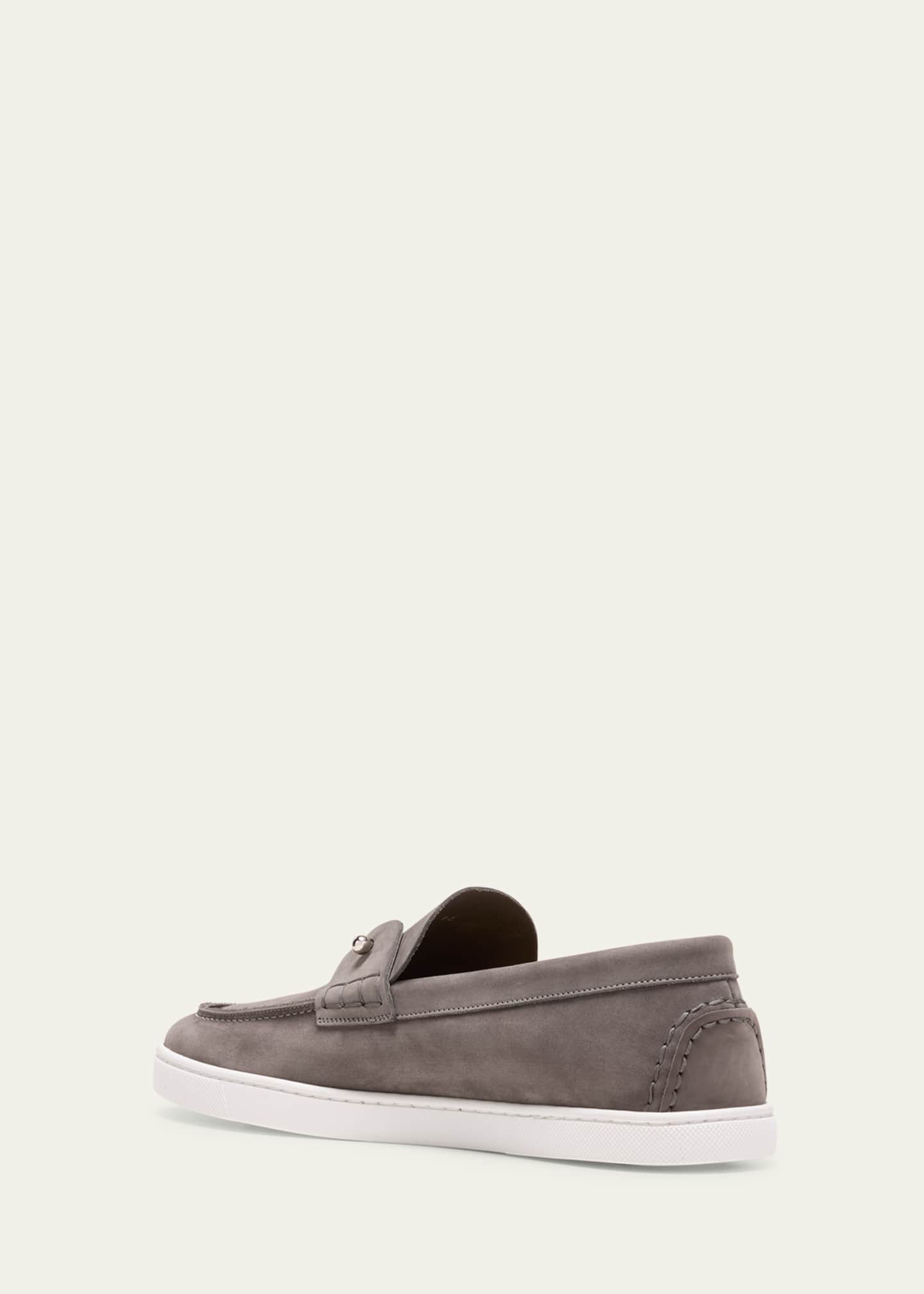 Christian Louboutin Men's Chambeliboat Nubuck Boat Shoes Image 4 of 7