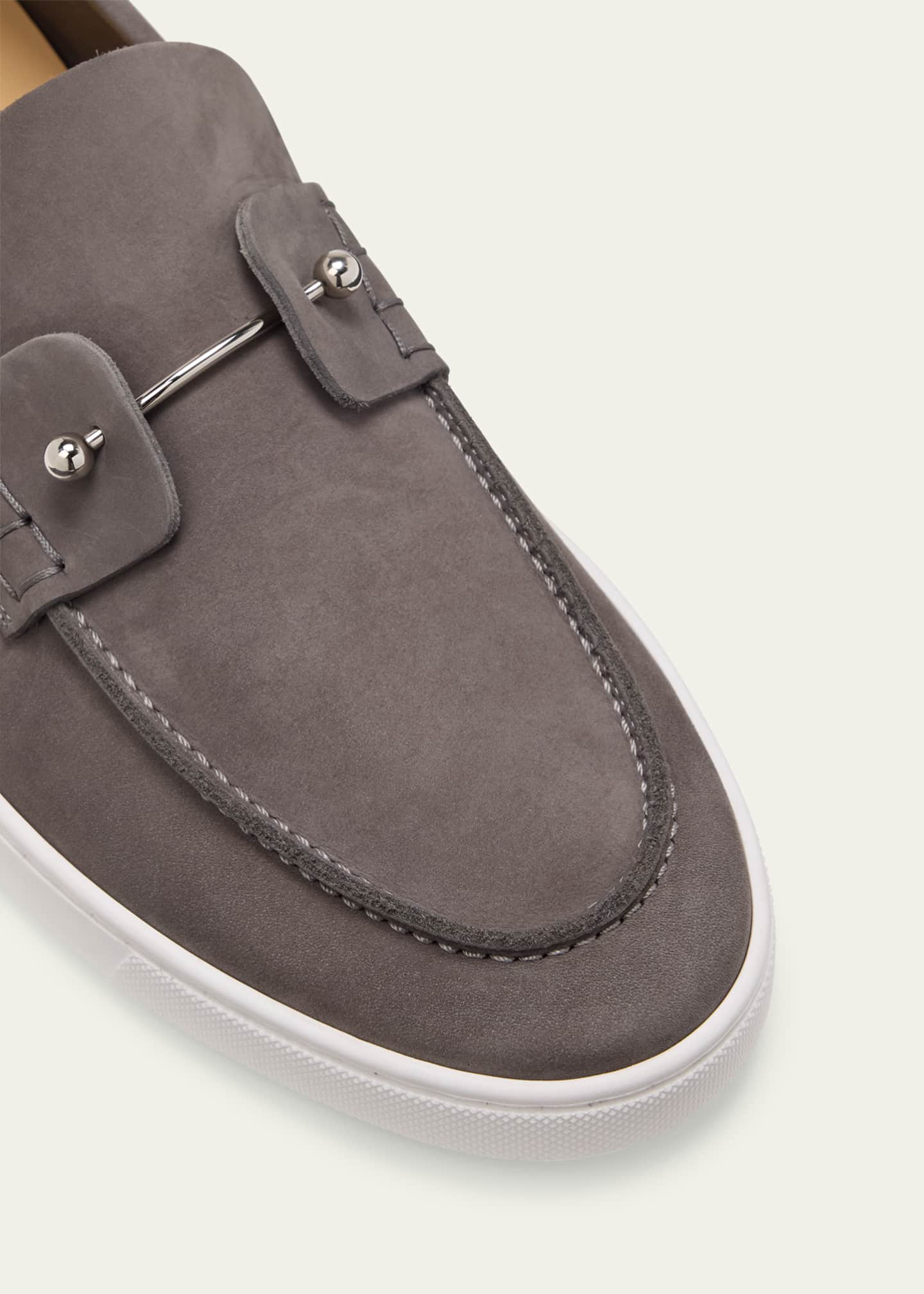 Christian Louboutin Men's Chambeliboat Nubuck Boat Shoes Image 5 of 7