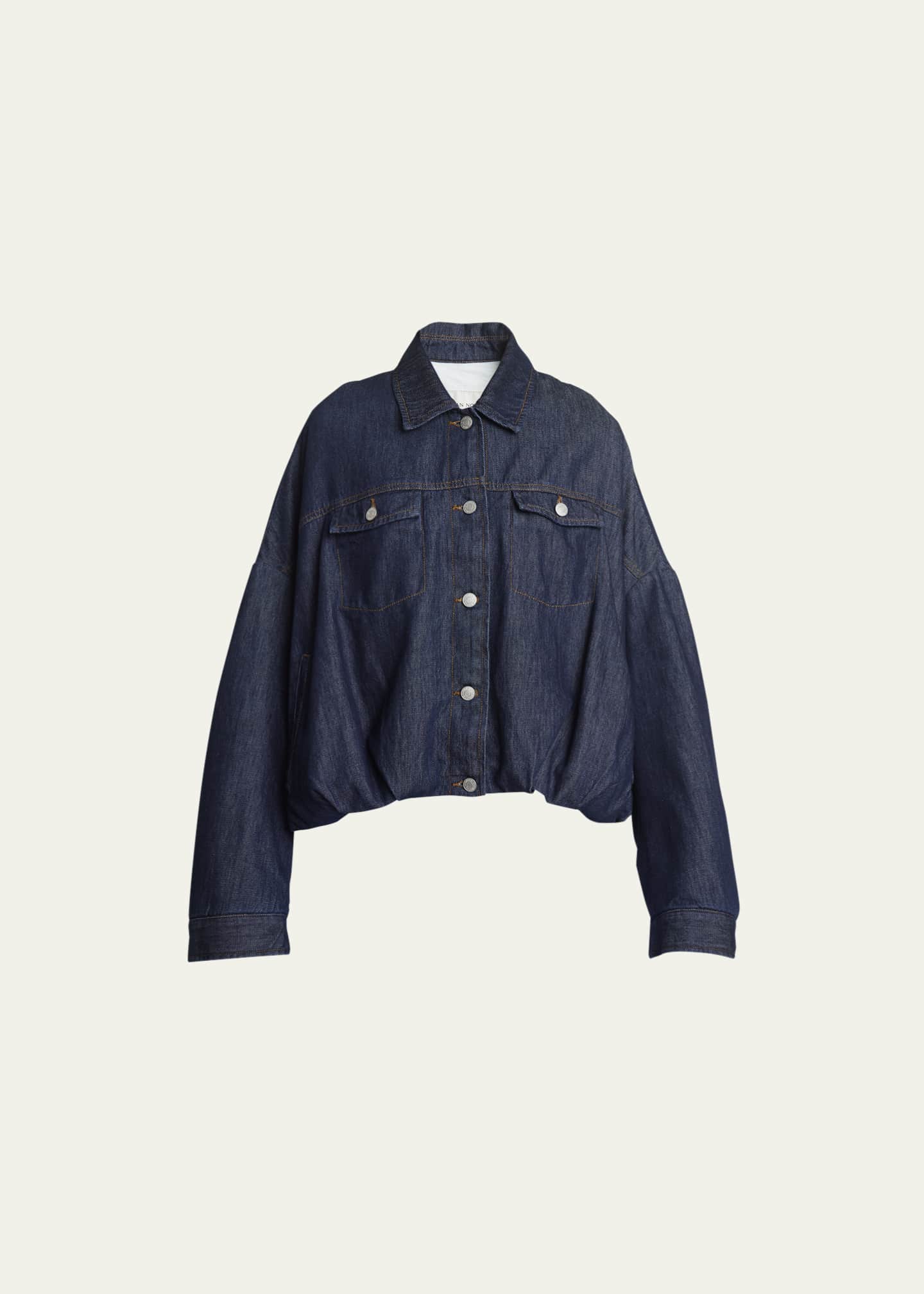 Blouson denim top