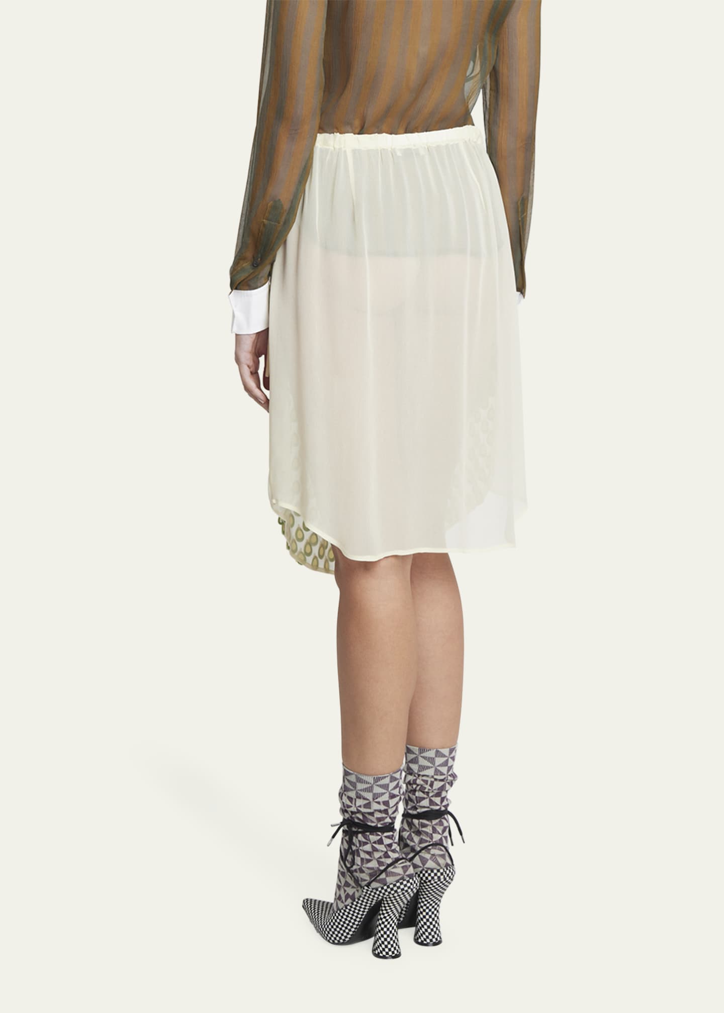 Knee length embellished skirt sale