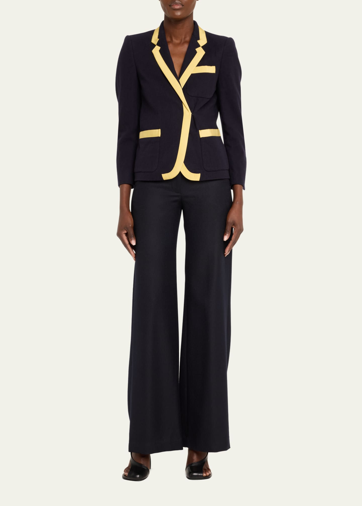 Dries Van Noten Bessie Tape Trim Wool Blazer Image 2 of 5