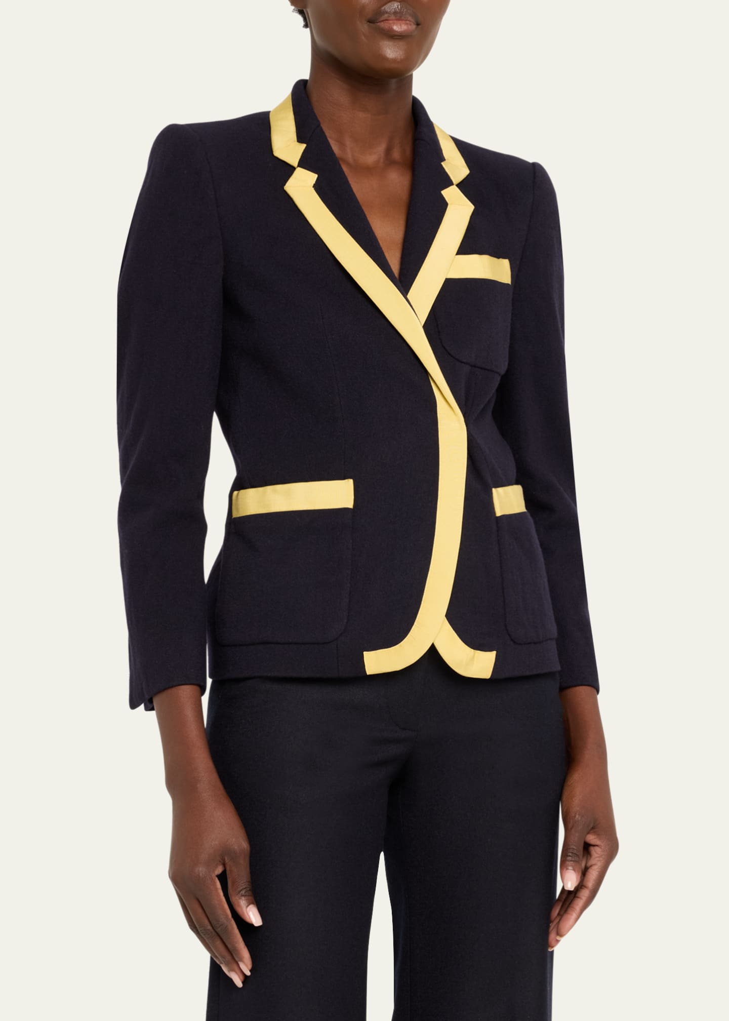Dries Van Noten Bessie Tape Trim Wool Blazer Image 4 of 5
