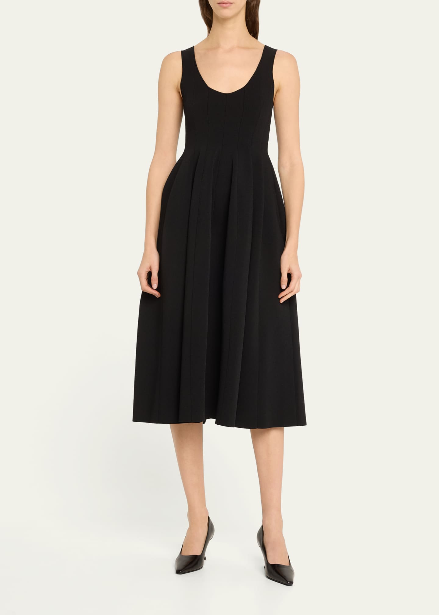 Spark Backless Flared Midi Dress - Thumbnail 2