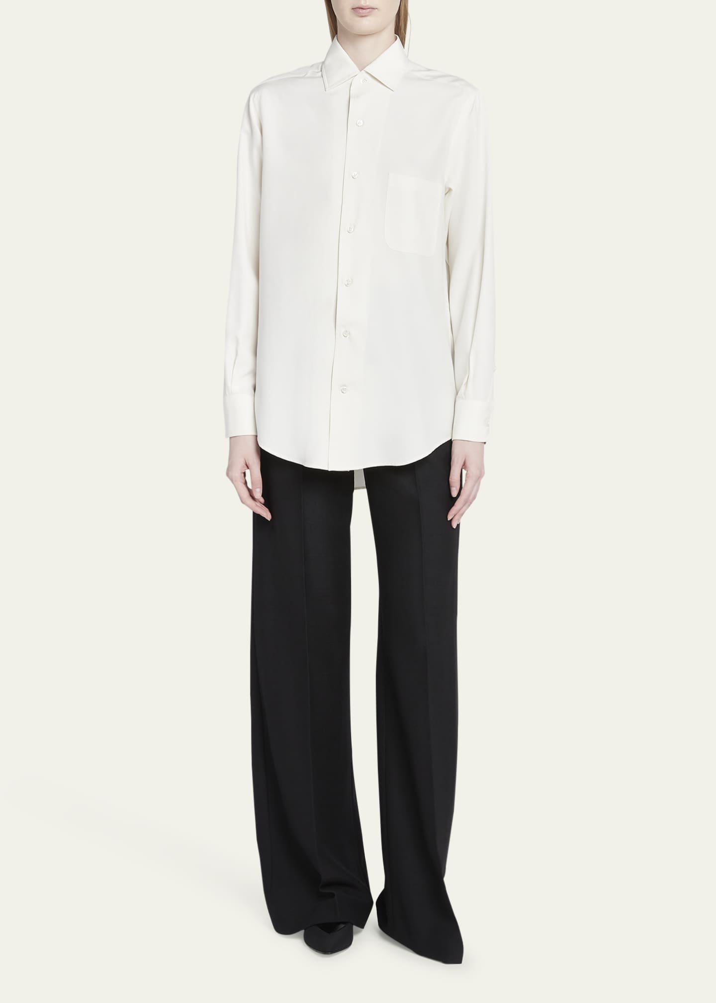 Loro Piana Andre Button Down Silk Blouse Image 2 of 5
