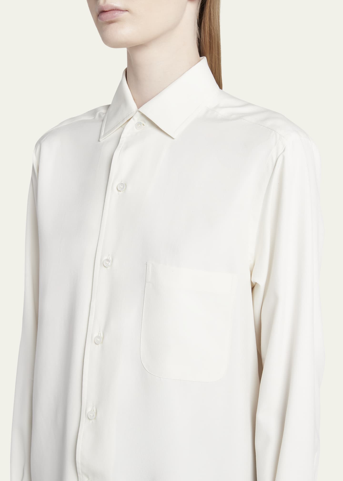 Loro Piana Andre Button Down Silk Blouse Image 5 of 5