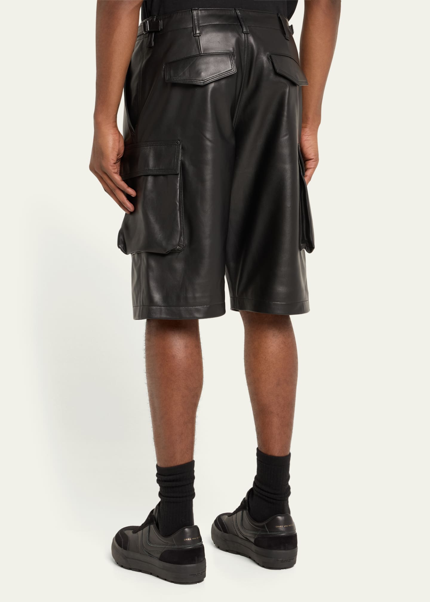Leather cargo shorts store