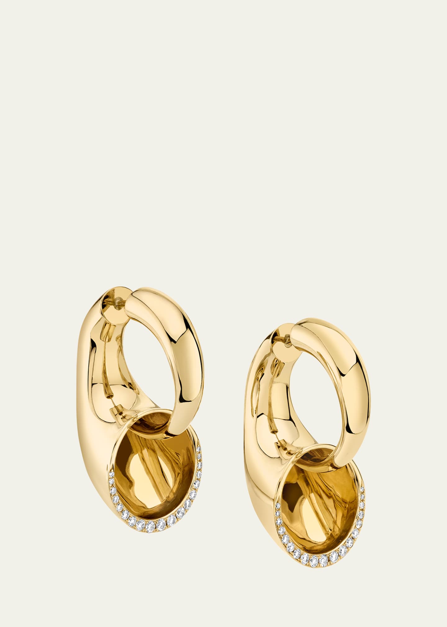 Vram 18K Yellow Gold Sine Earrings with Diamonds Image 4 of 4