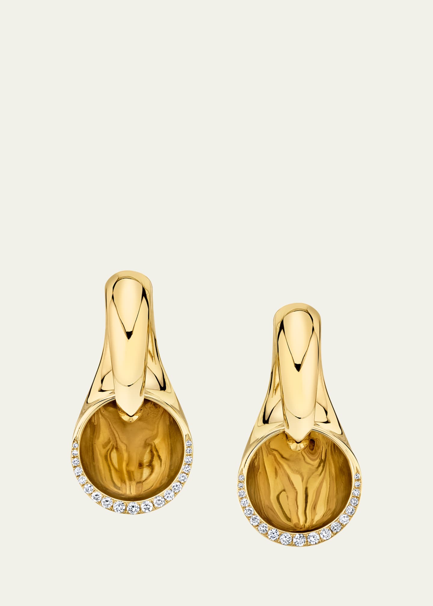 Vram 18K Yellow Gold Sine Earrings with Diamonds Image 1 of 4