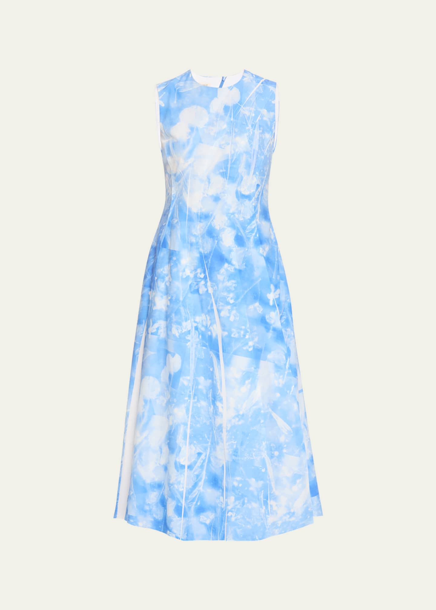 Lafayette 148 New York Sleeveless Pleated Floral-Print Midi Dress ...