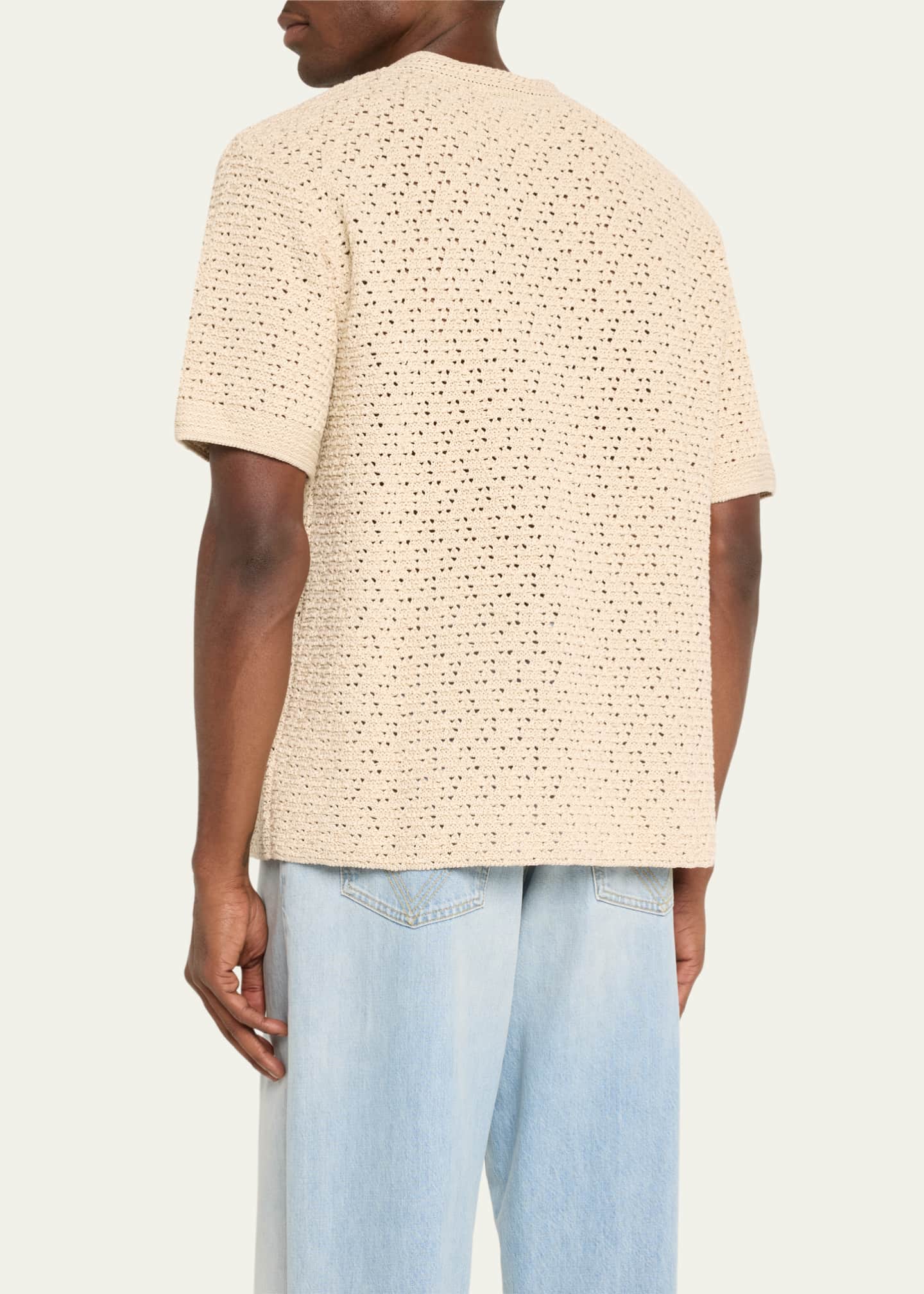 Bottega Veneta Men's Paper Textured Knit T-Shirt Image 3 of 5