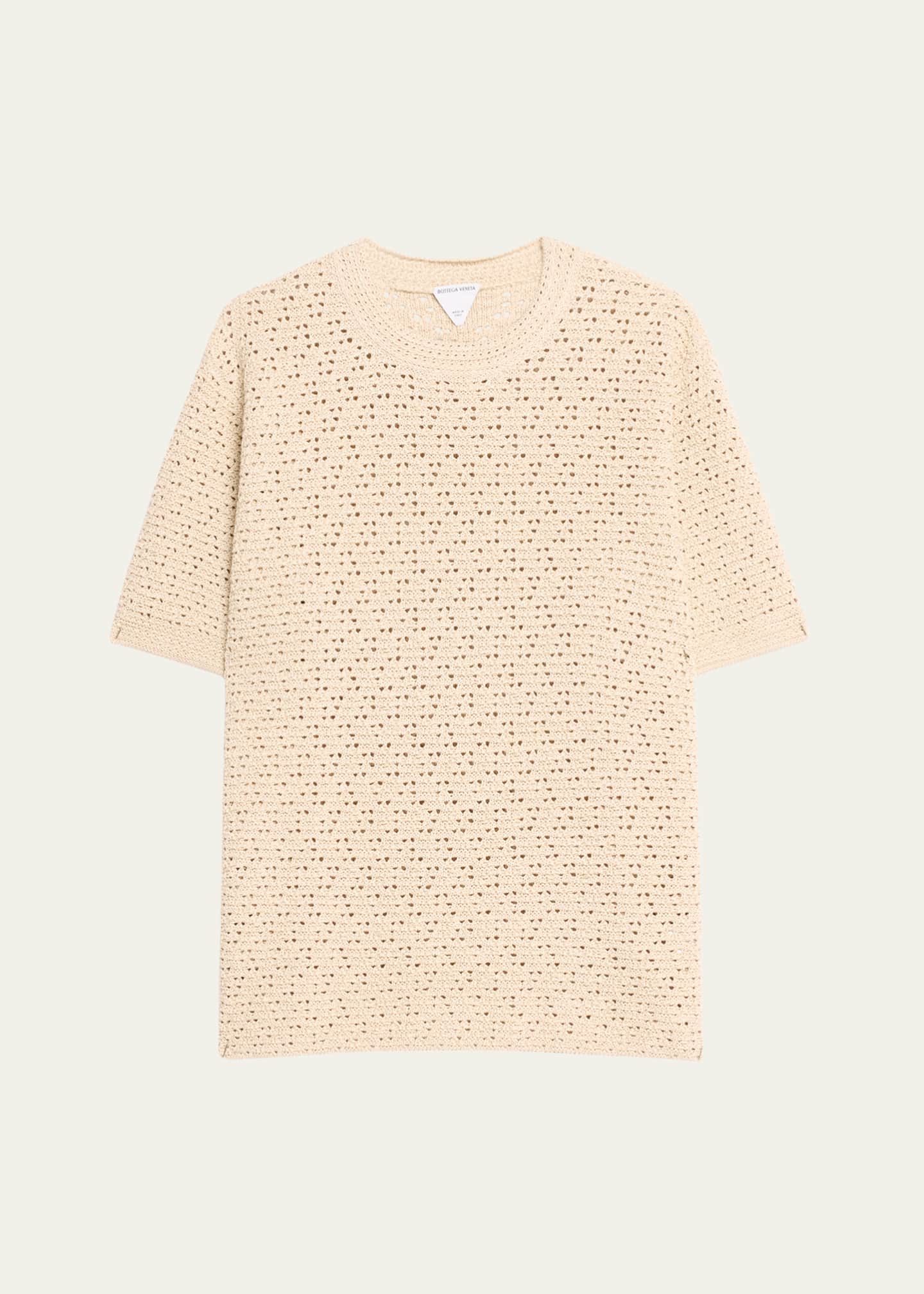 Bottega Veneta Men's Paper Textured Knit T-Shirt Image 1 of 5