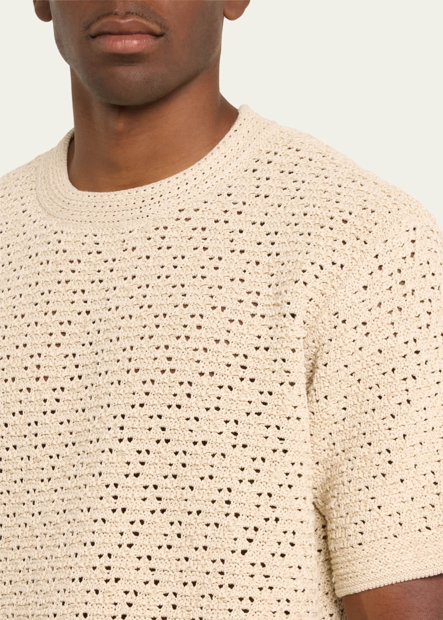 Bottega Veneta Men's Paper Textured Knit T-Shirt Image 5 of 5