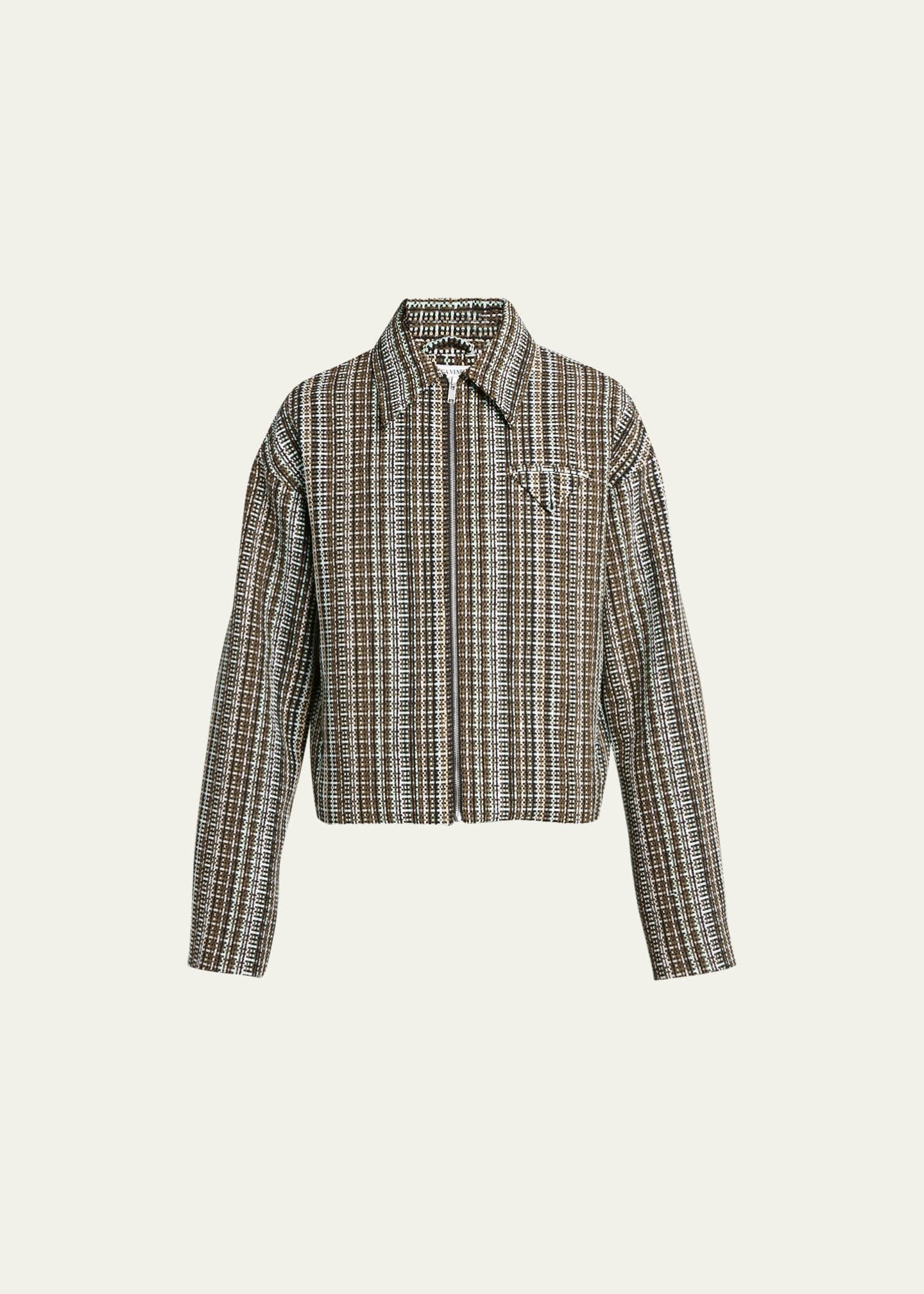 Bottega Veneta Men's Multicolor Check Blouson Jacket Image 1 of 5