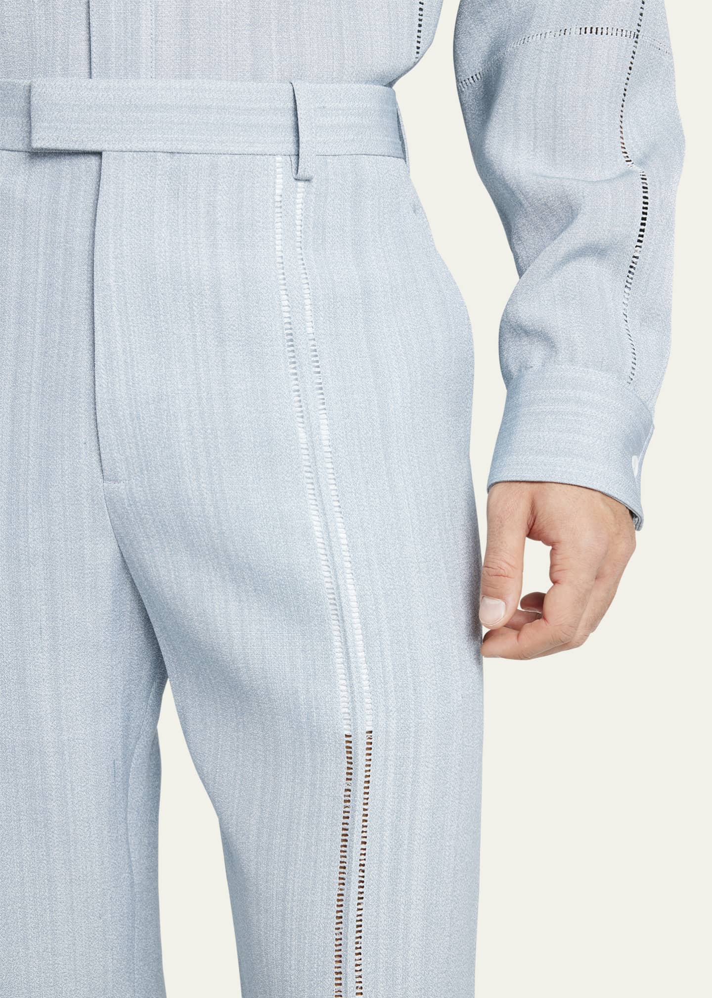 Bottega Veneta Men's Grainy Open Stitch Trousers Image 5 of 5