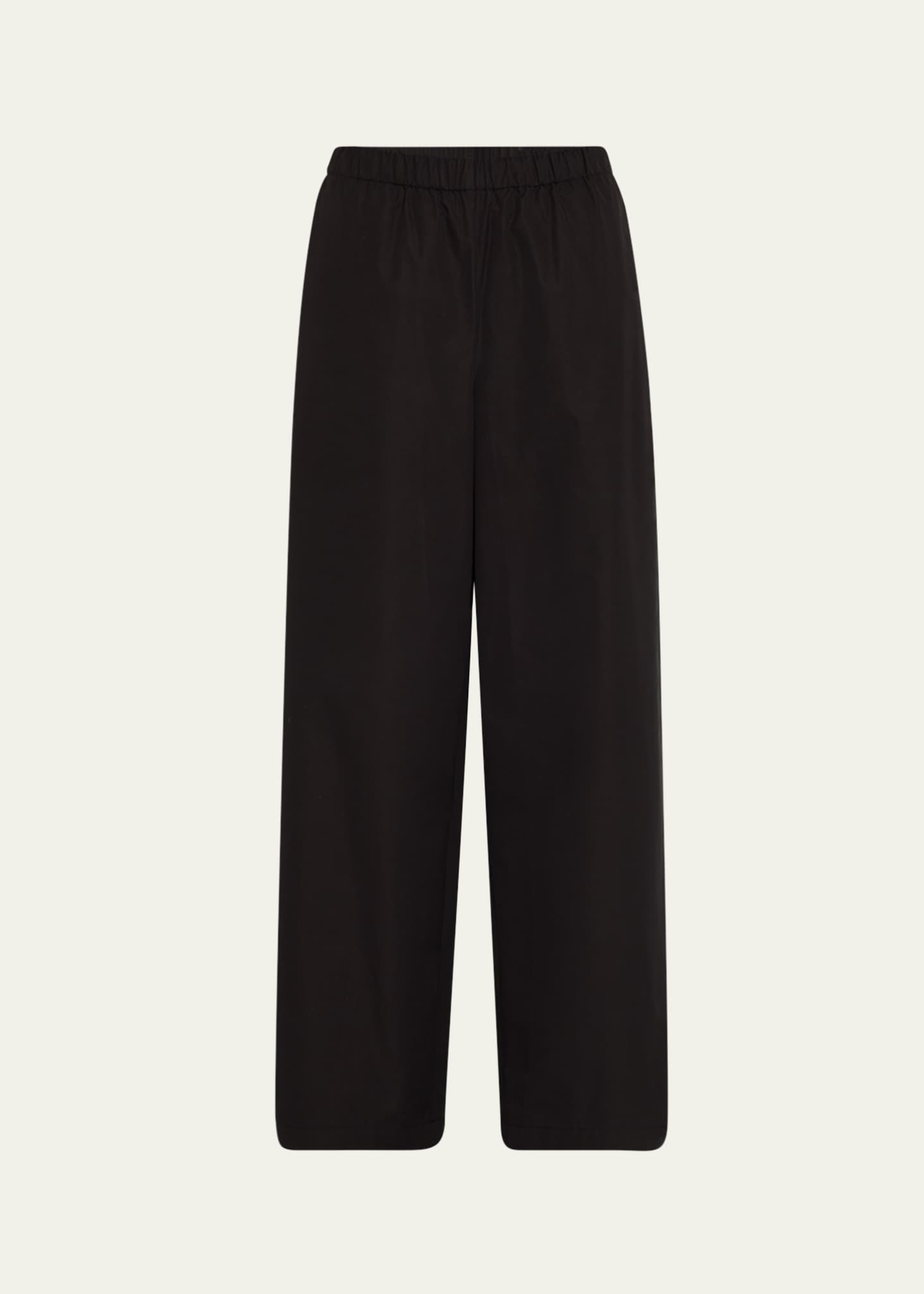 Lafayette 148 New York Riverside Wide-Leg Organic Cotton Poplin Pants Image 1 of 5