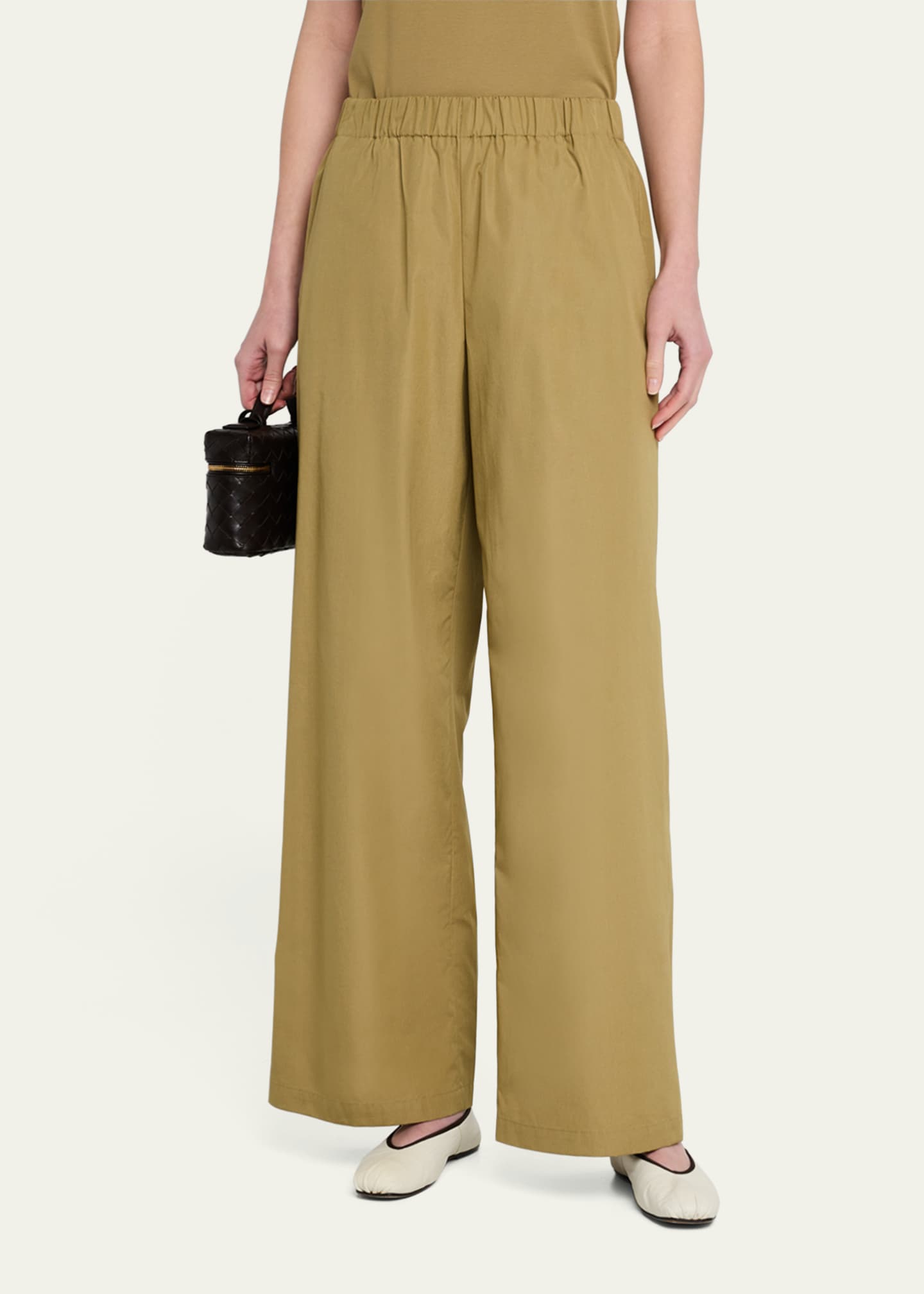 Lafayette 148 New York Riverside Wide-Leg Organic Cotton Poplin Pants Image 4 of 5