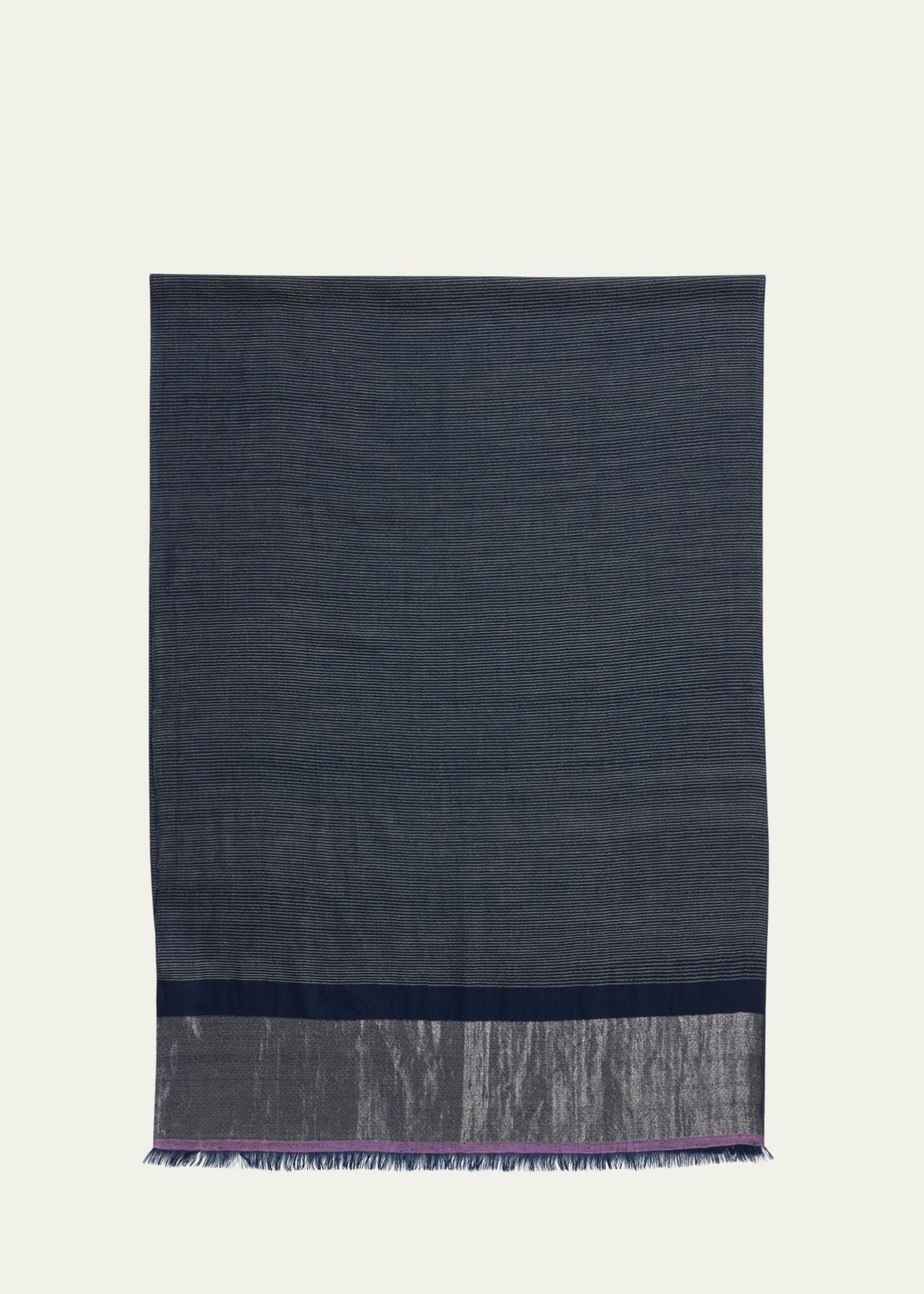 Kashmir Loom Stria Diamond Weave Cashmere Stole - Bergdorf Goodman