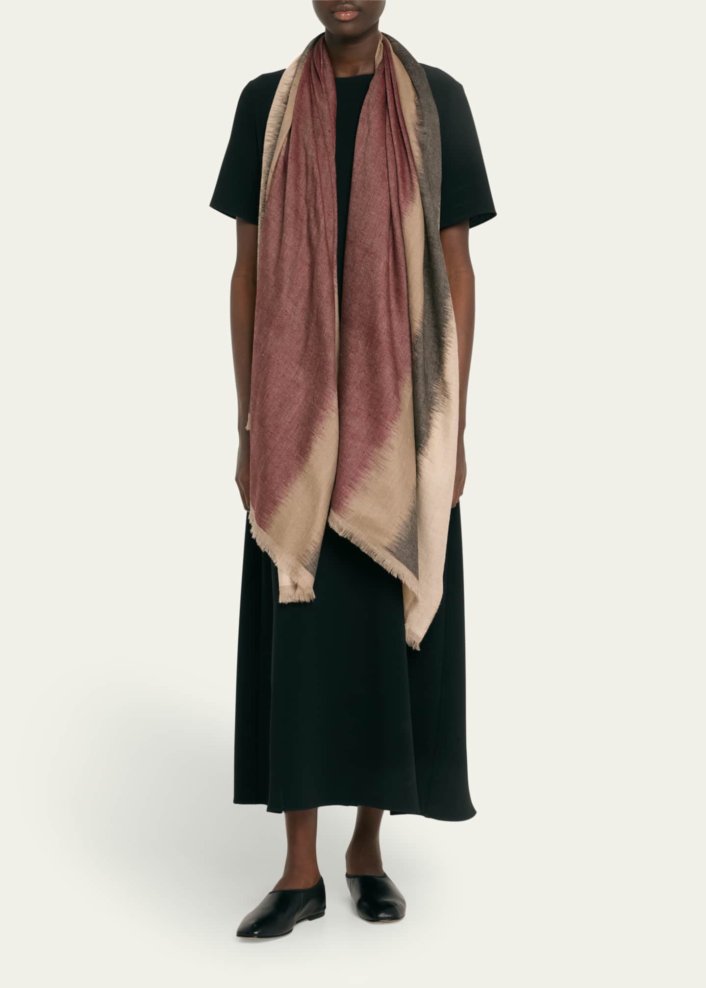 Kashmir Loom Rohan Ikat-Dyed Cashmere Shawl Image 2 of 4