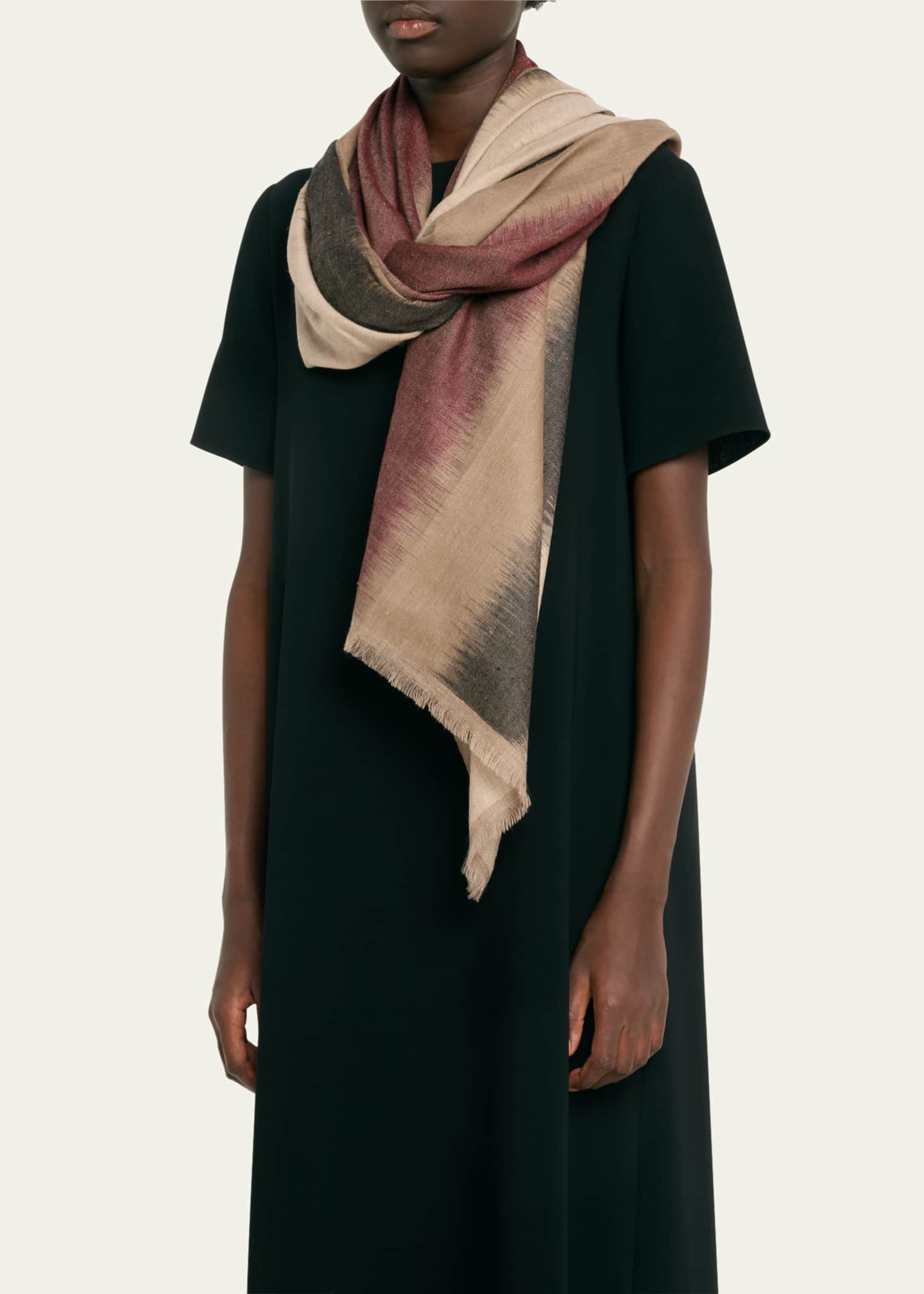 Kashmir Loom Rohan Ikat-Dyed Cashmere Shawl Image 3 of 4
