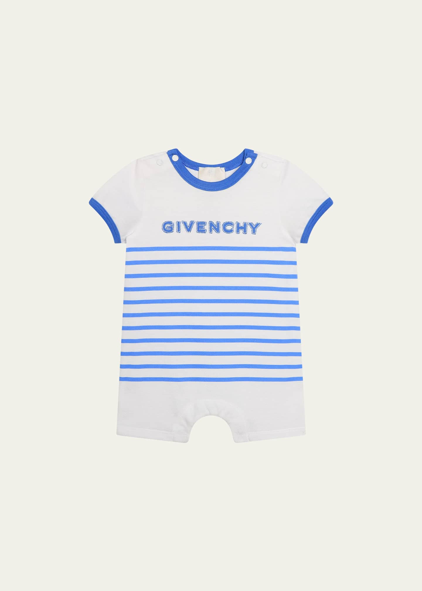 Givenchy Boy's Striped 4G Embroidered Overall Set, Size 1M-18M Image 3 of 4