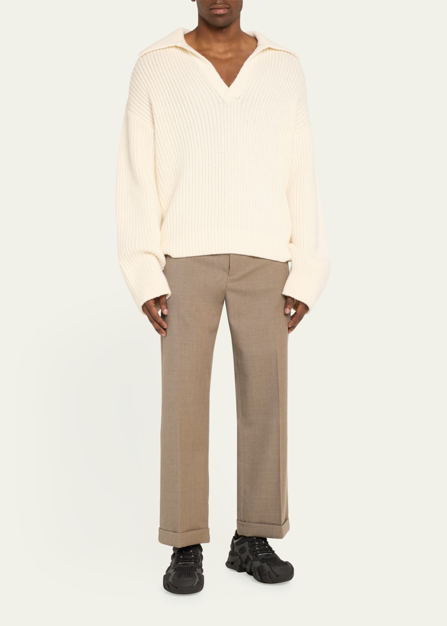 Bottega Veneta Men's Flex Technical Knit Low-Top Sneakers Image 3 of 5