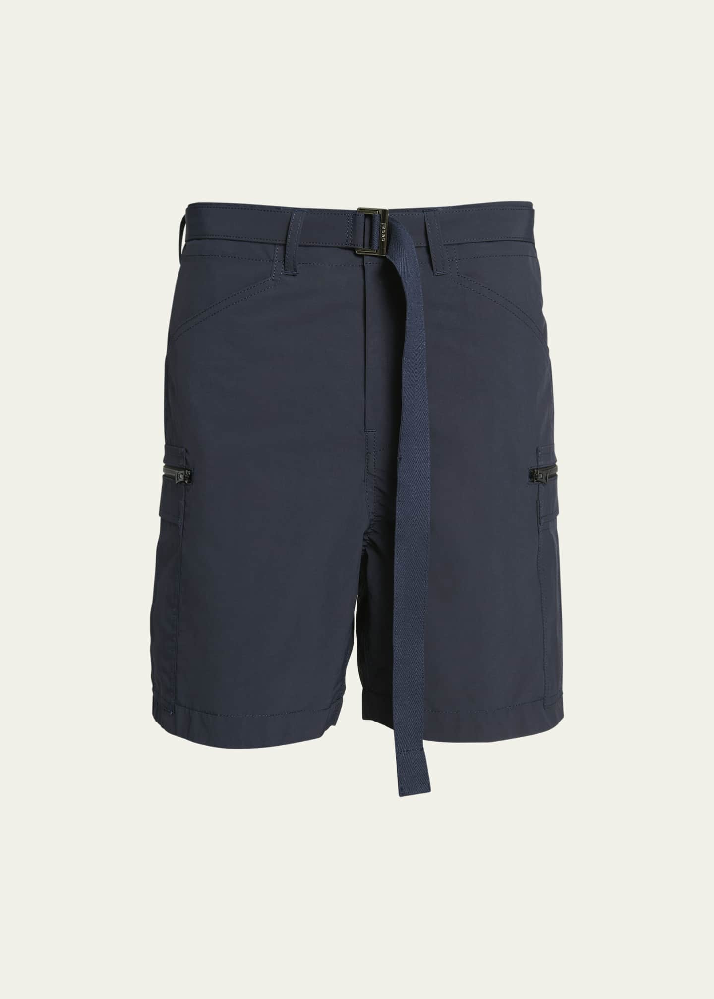 SACAI Men s Taffeta Belted Cargo Shorts