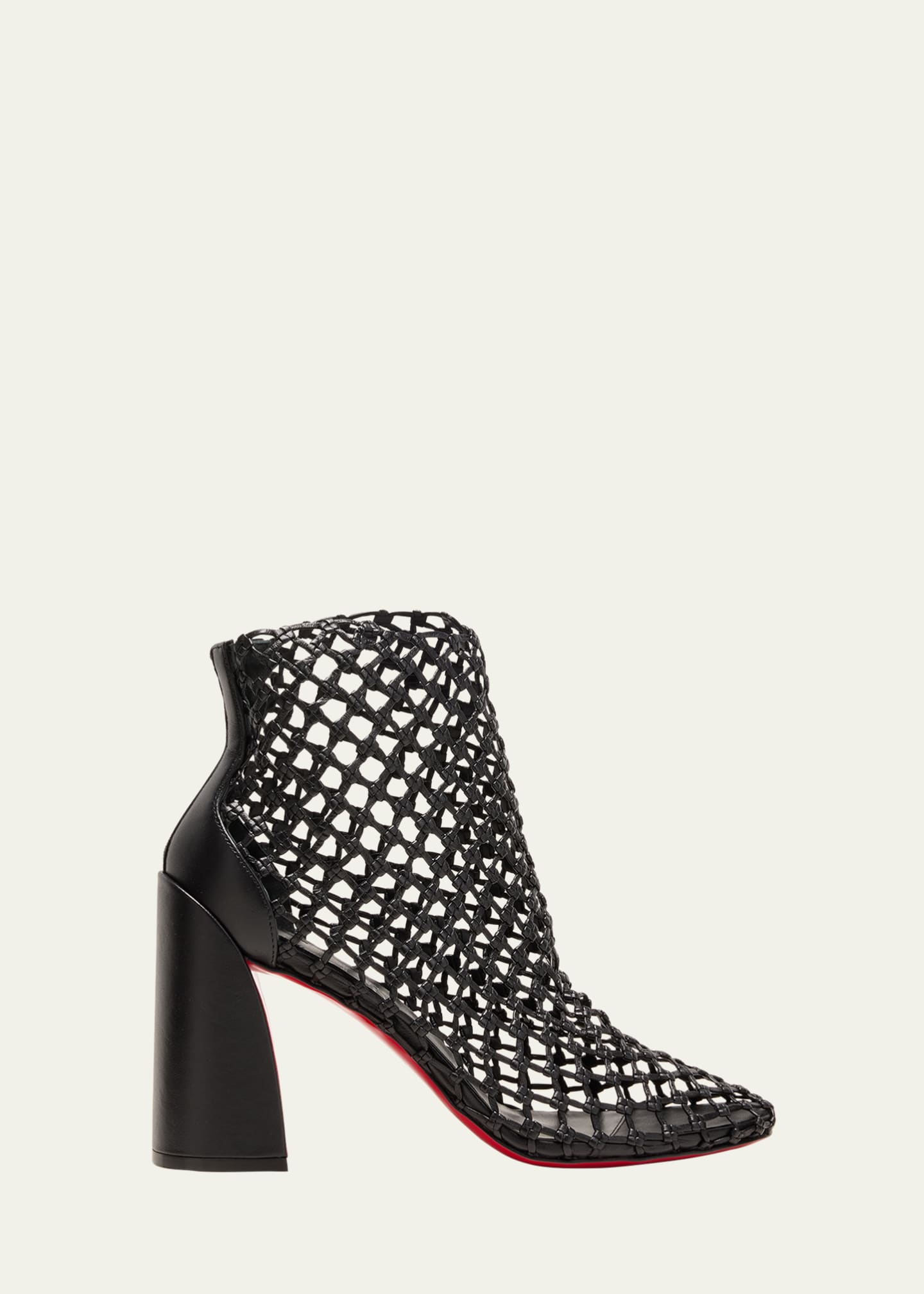 Christian Louboutin Leather Net Red Sole Ankle Booties Bergdorf Goodman