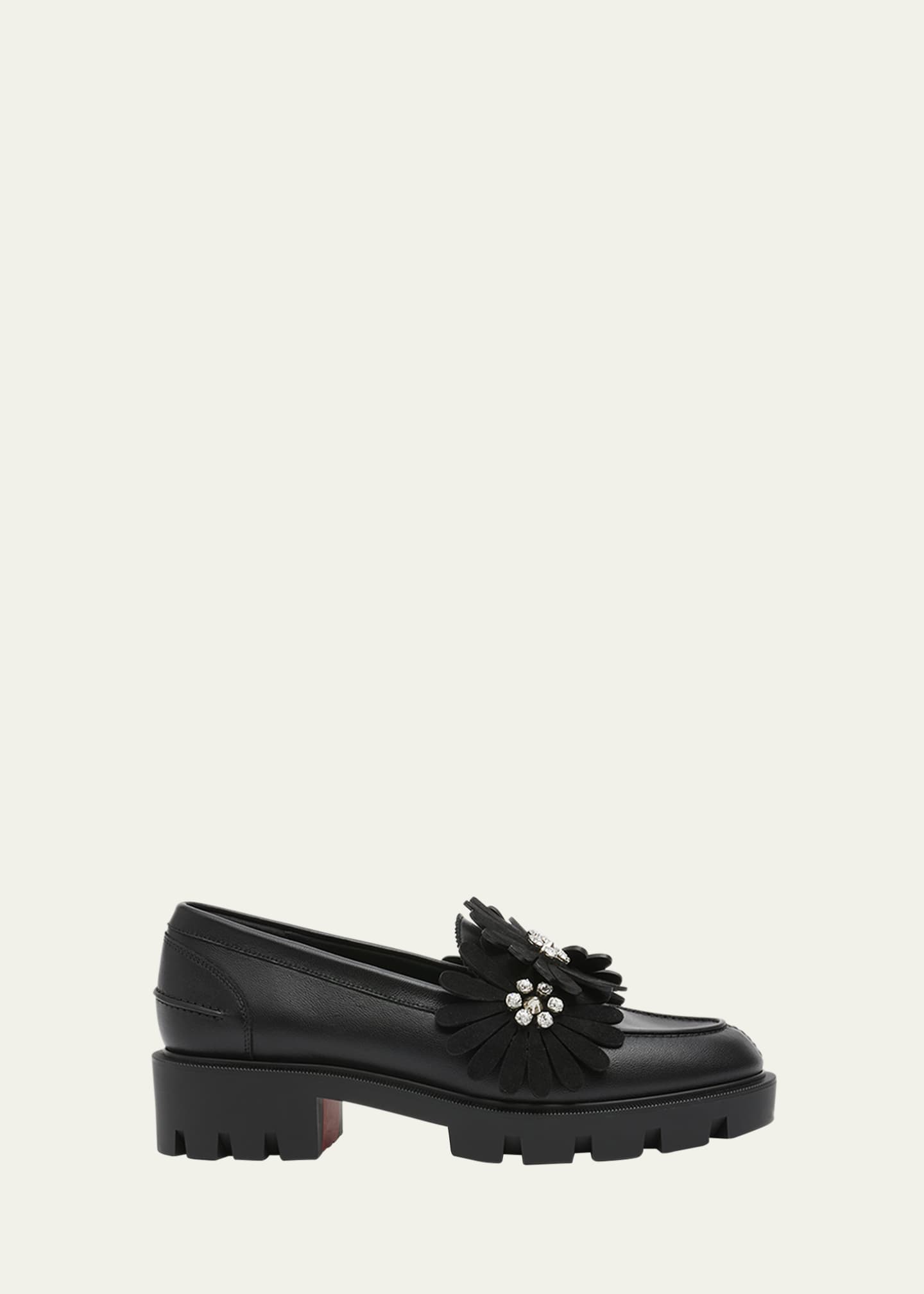 Christian Louboutin Flora Flowers Red Sole Casual Loafers Image 1 of 3