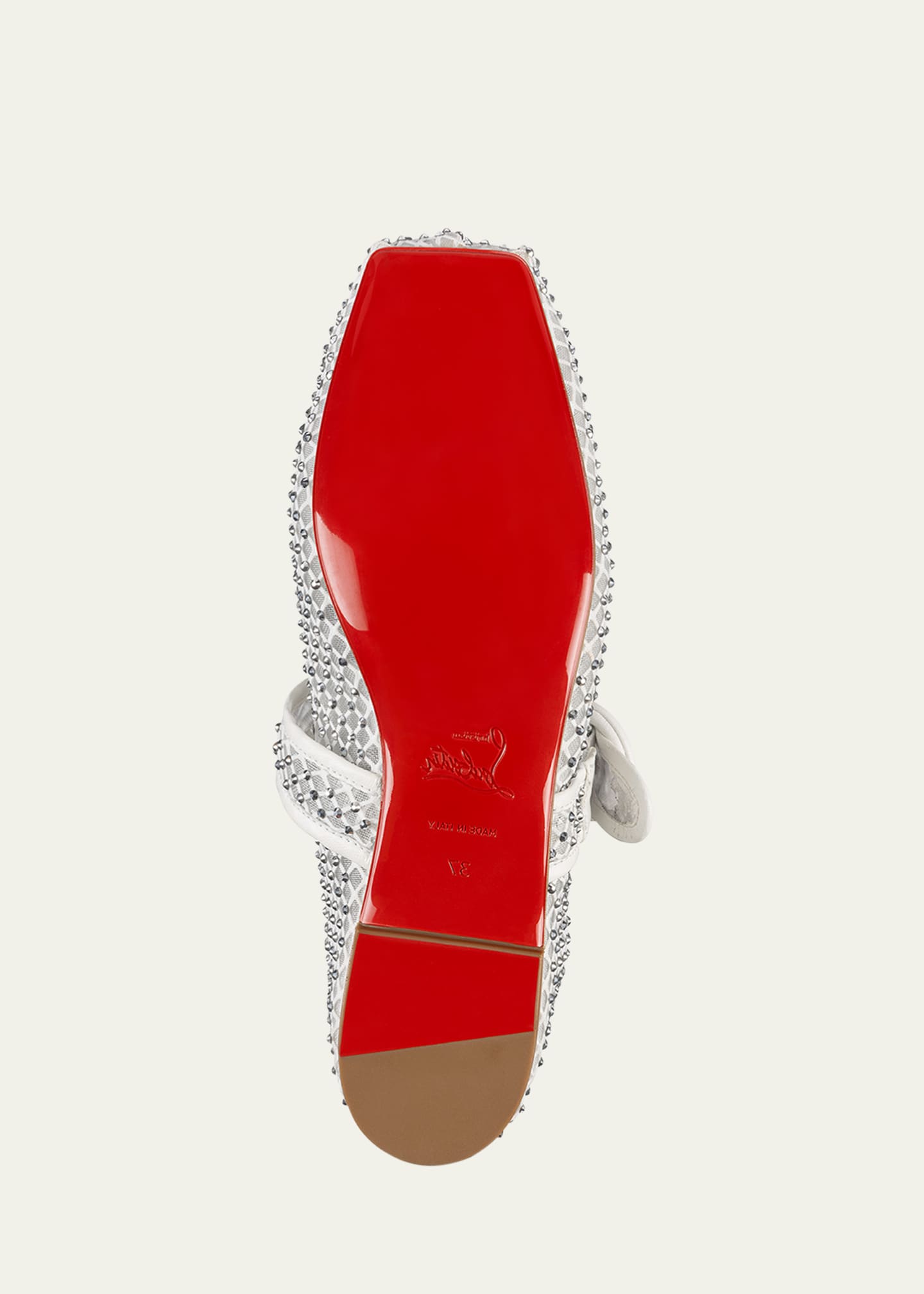 Christian Louboutin Mesh Net Mary Jane Red Sole Ballerina Flats Bergdorf Goodman