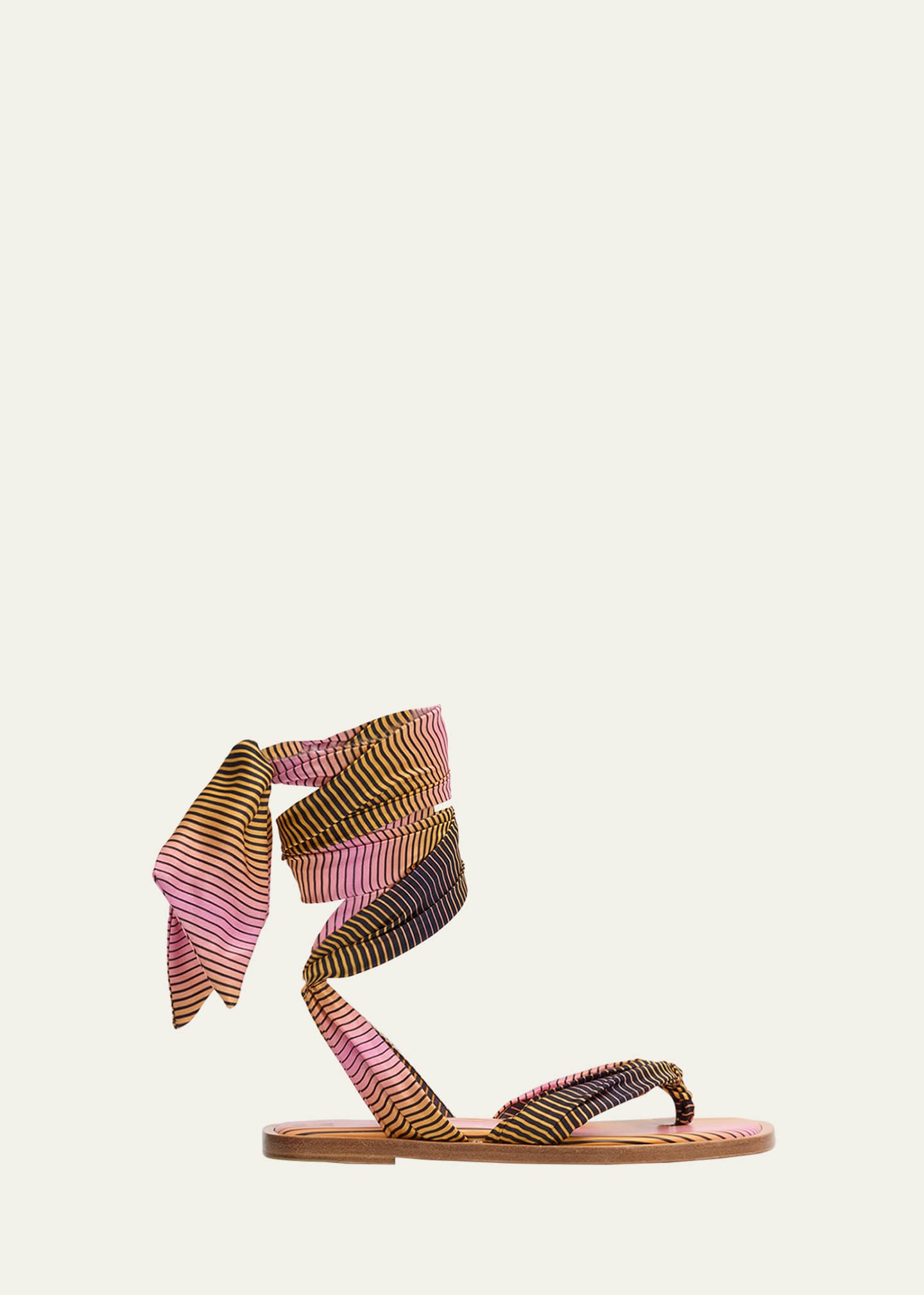 Christian Louboutin Nilo Du Desert Ankle-Wrap Red Sole Sandals Image 1 of 3