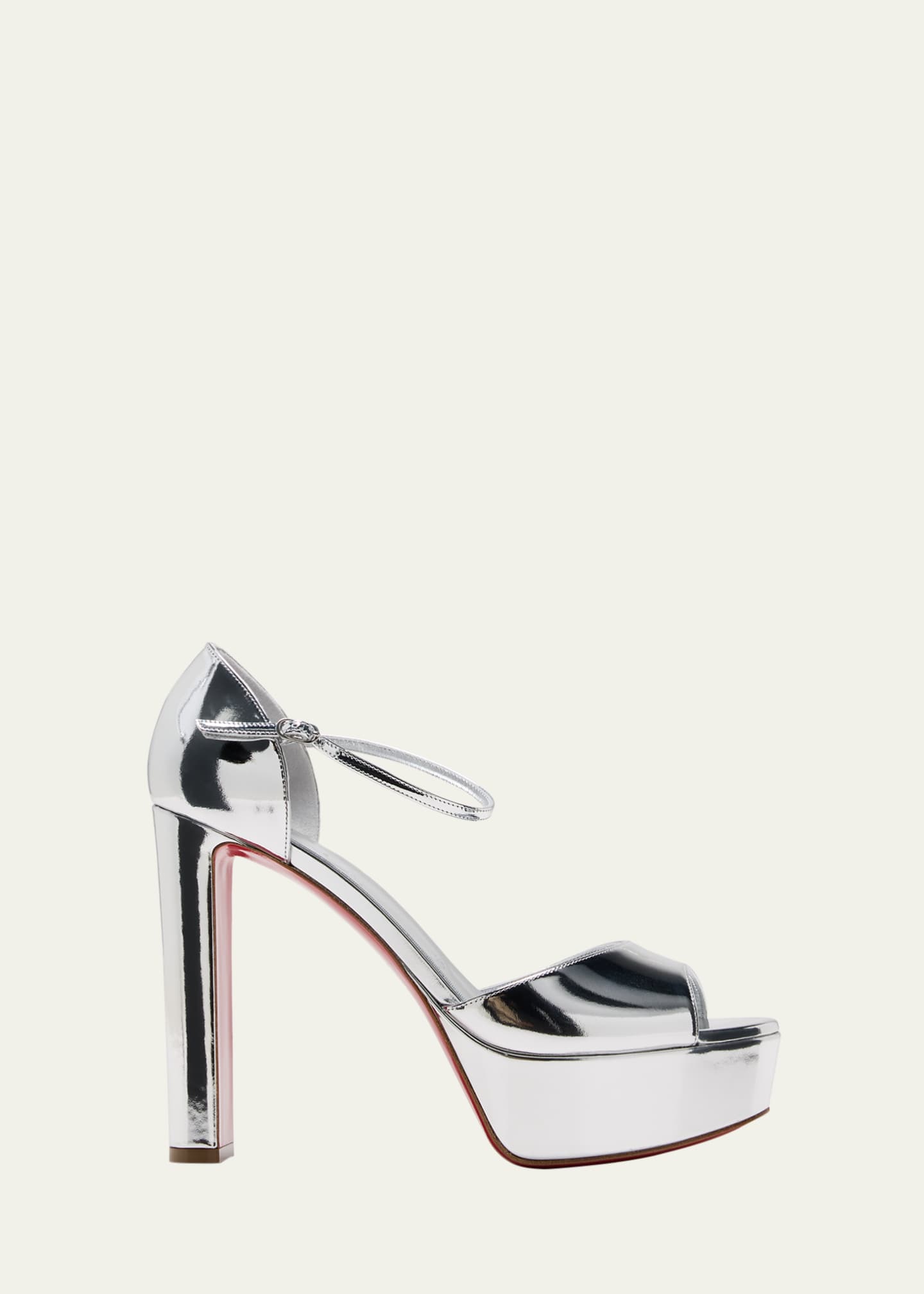 Christian Louboutin Sandaloo Metallic Red Sole Platform Sandals Image 1 of 5