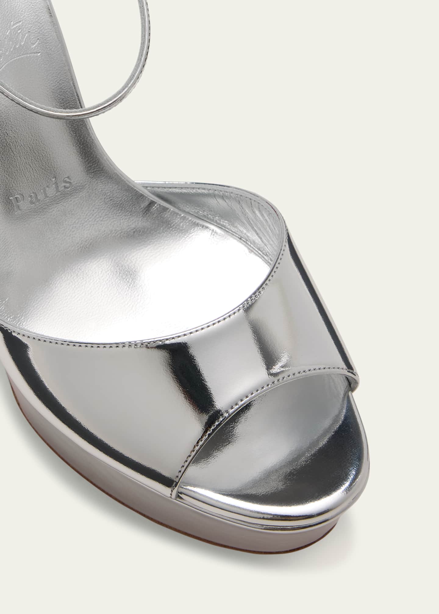 Christian Louboutin Sandaloo Metallic Red Sole Platform Sandals Image 5 of 5