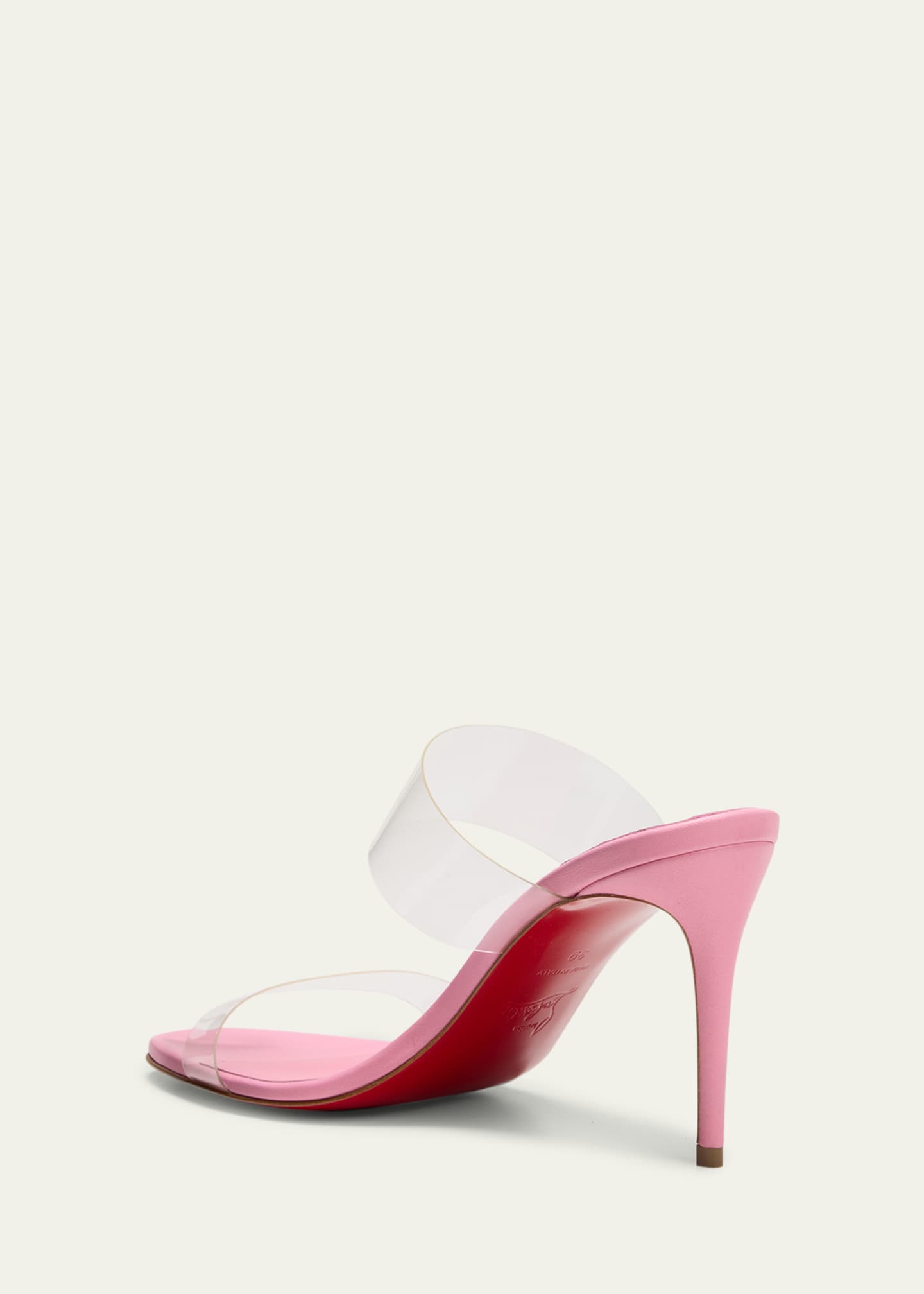 Red bottom clear heels store