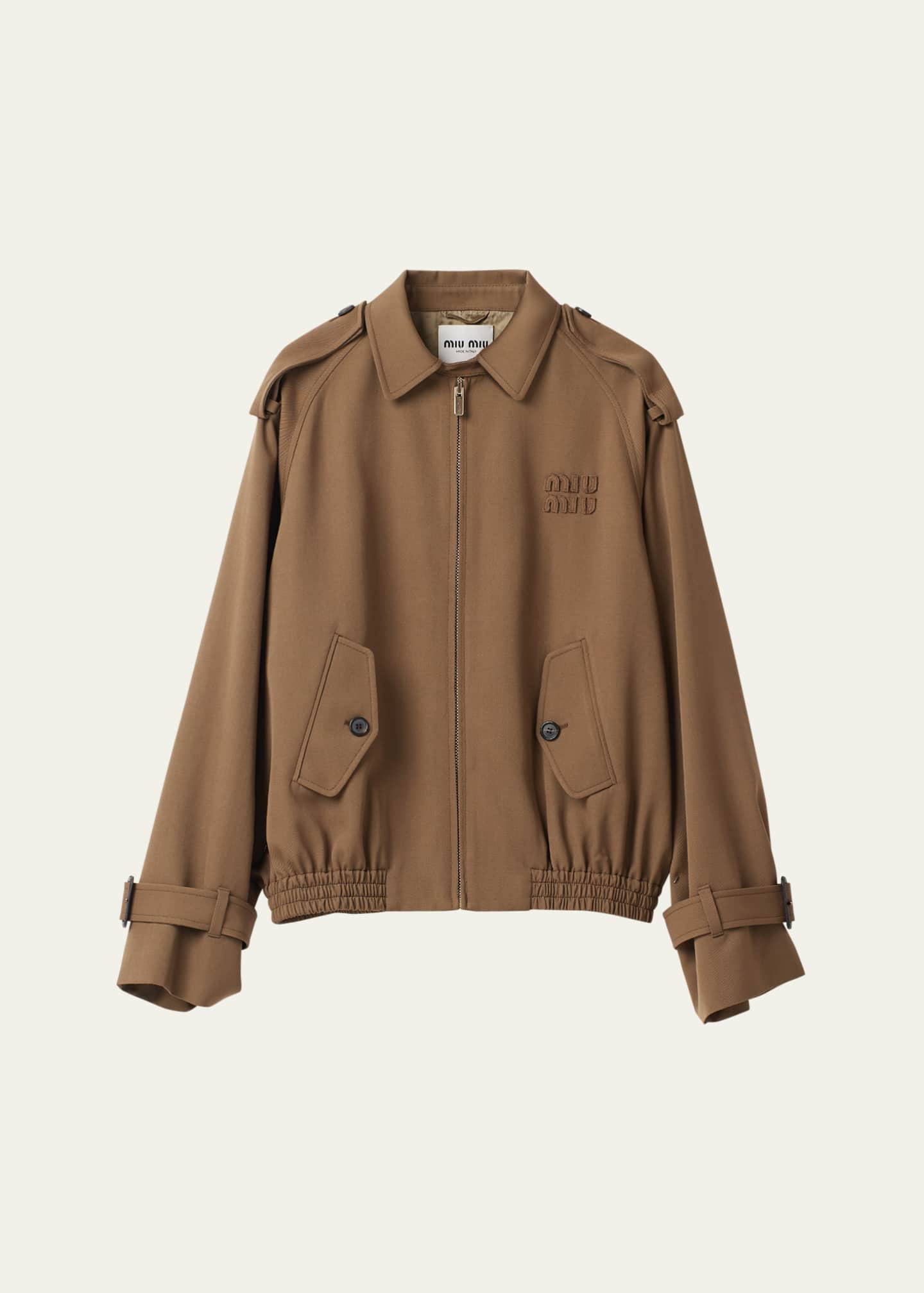 Oversized wool bomber jacket