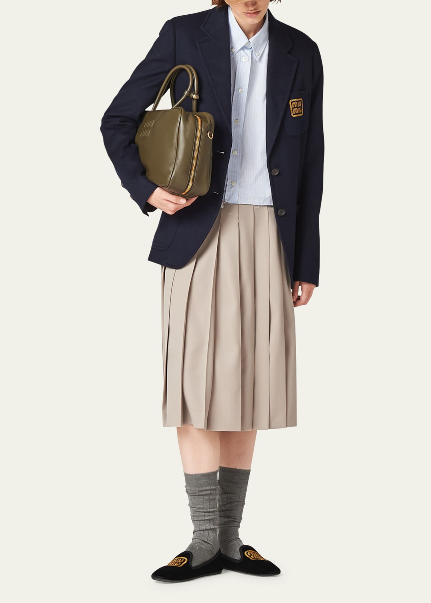 GGG4119 Mustard Pleated Midi Skirt