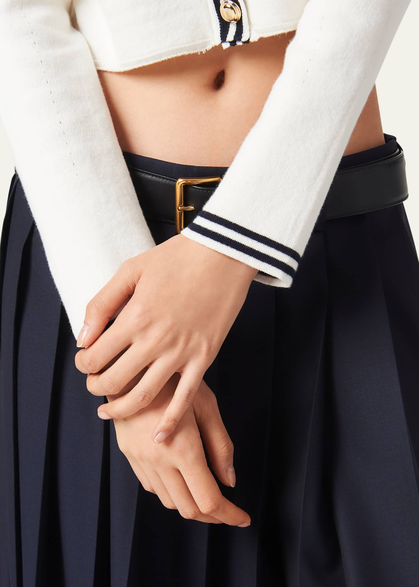 Miu Miu Piped Sailor Collar Cropped Cardigan Image 4 of 4