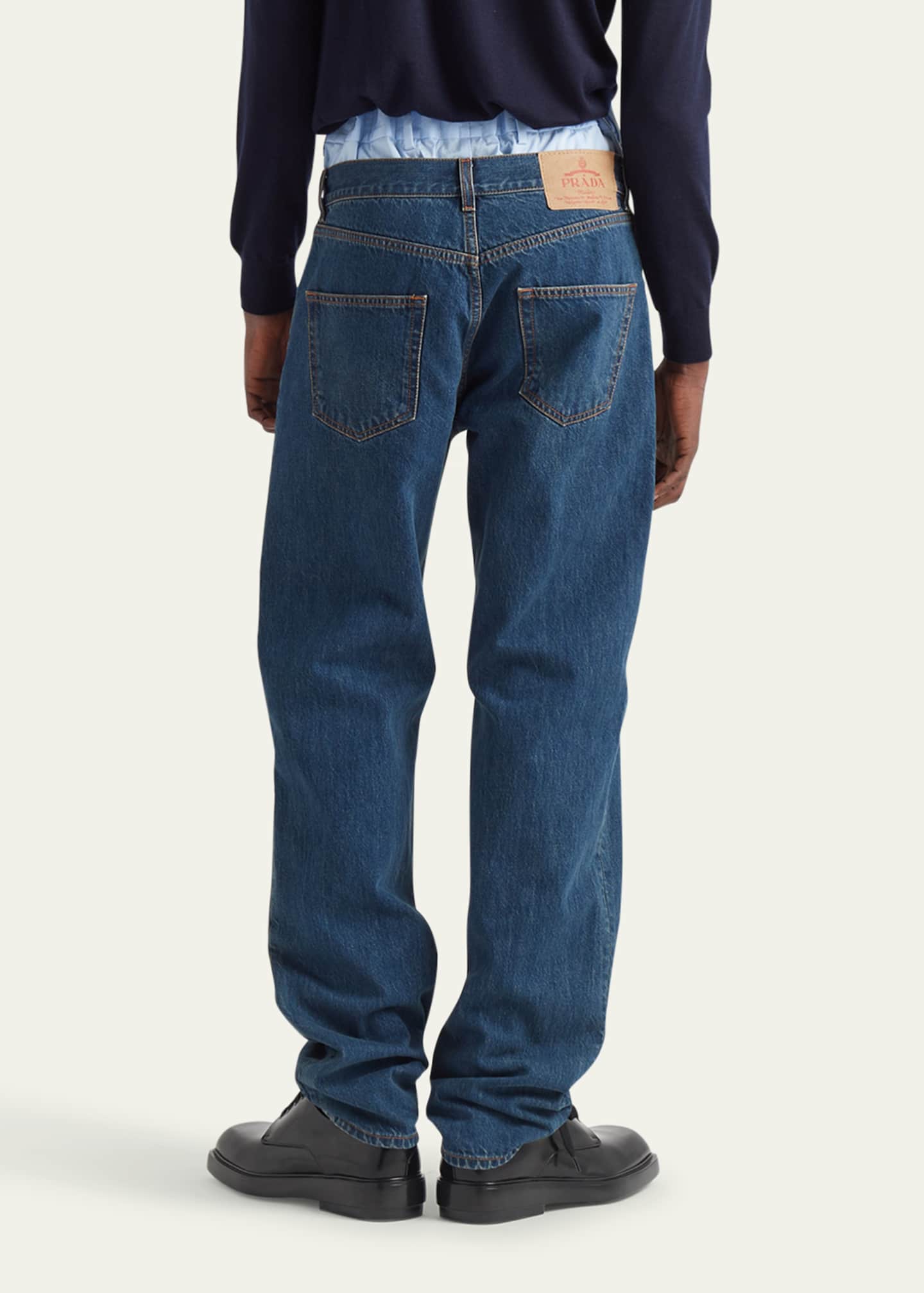 Prada Men's Relaxed Used-Look Jeans Image 3 of 4
