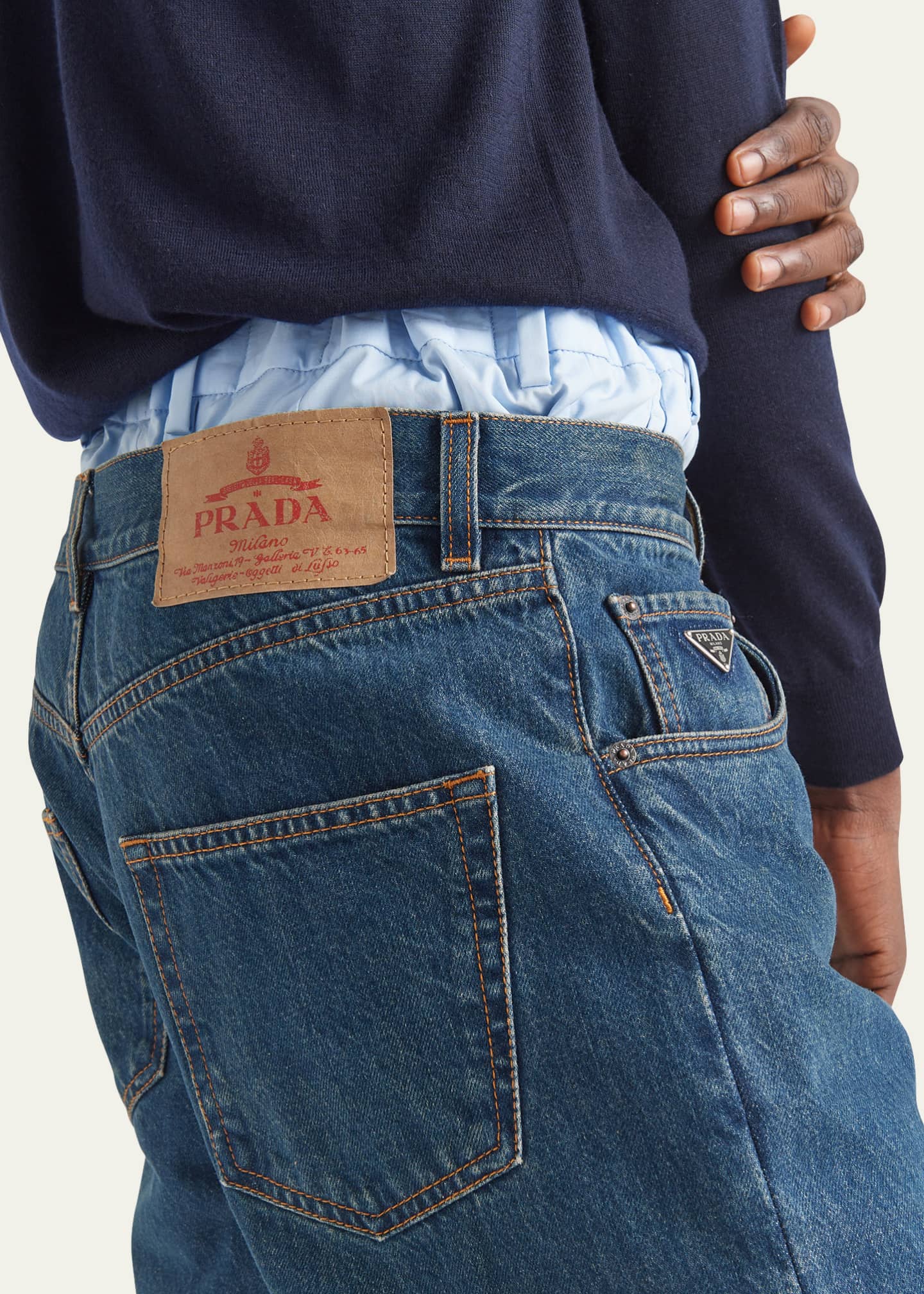 Prada Men s Relaxed Fit Washed Denim Jeans