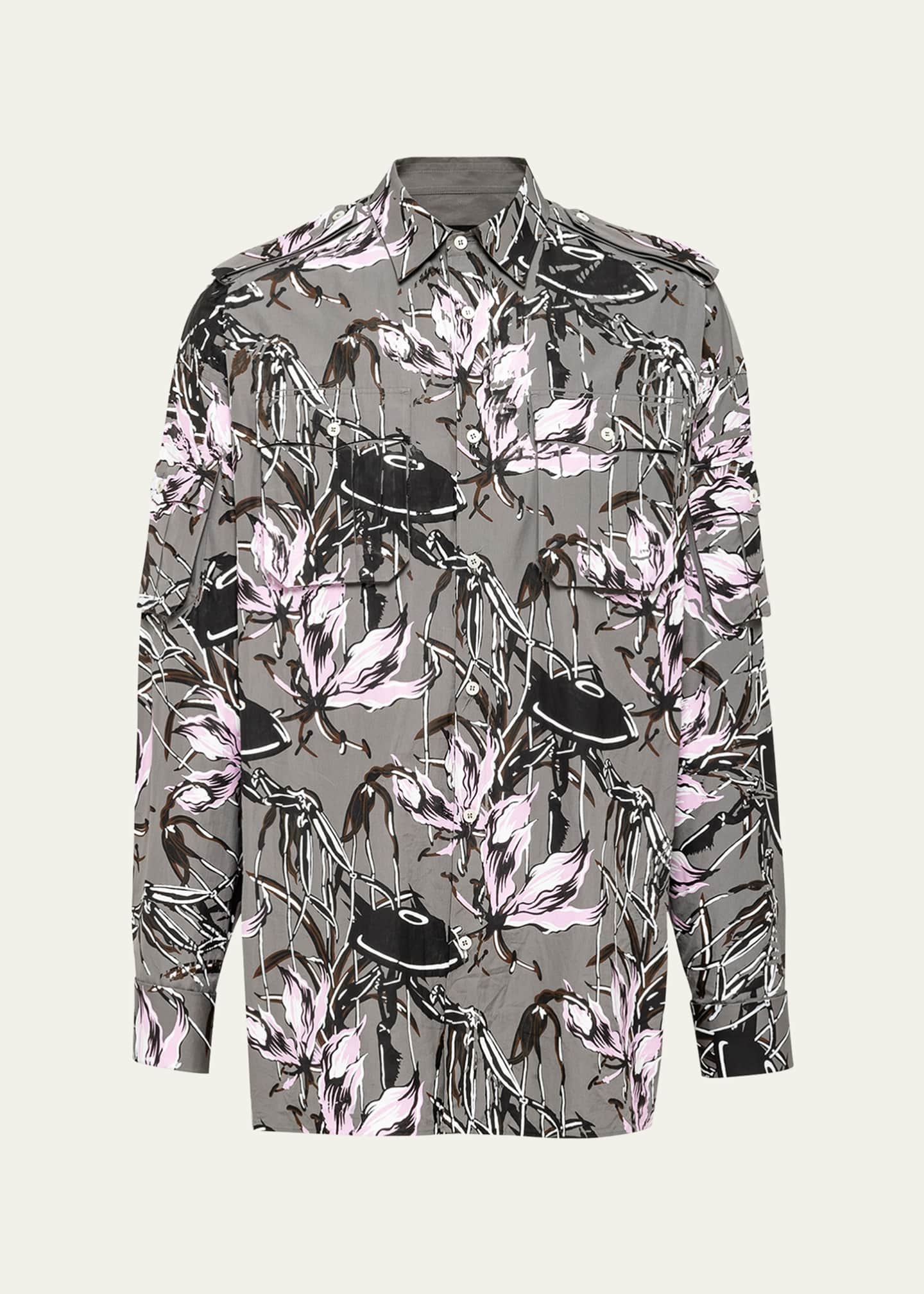 Prada Men s UFO Floral Poplin Sport Shirt