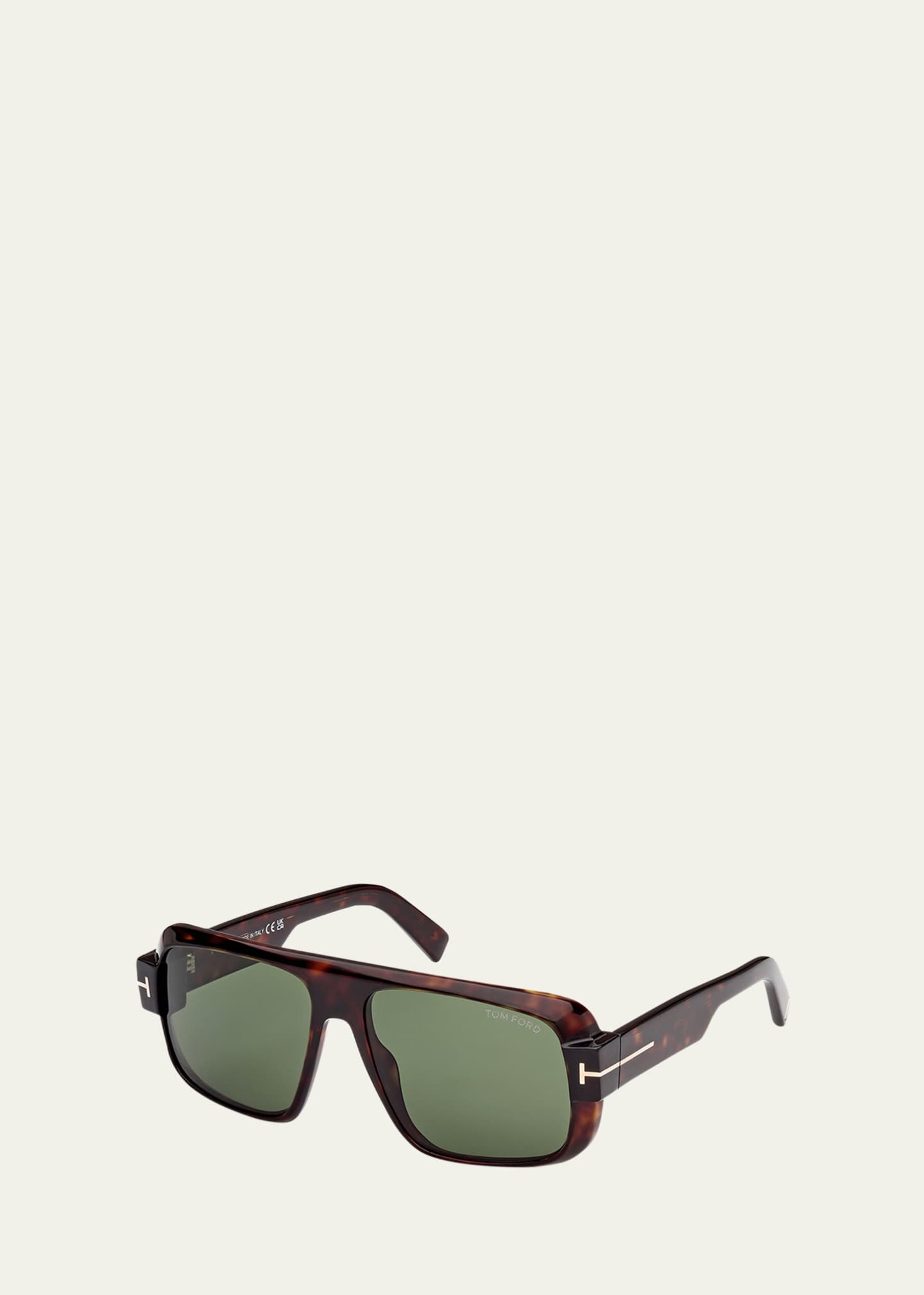 TOM FORD Men's Turner Acetate Rectangle Sunglasses Image 2 of 3