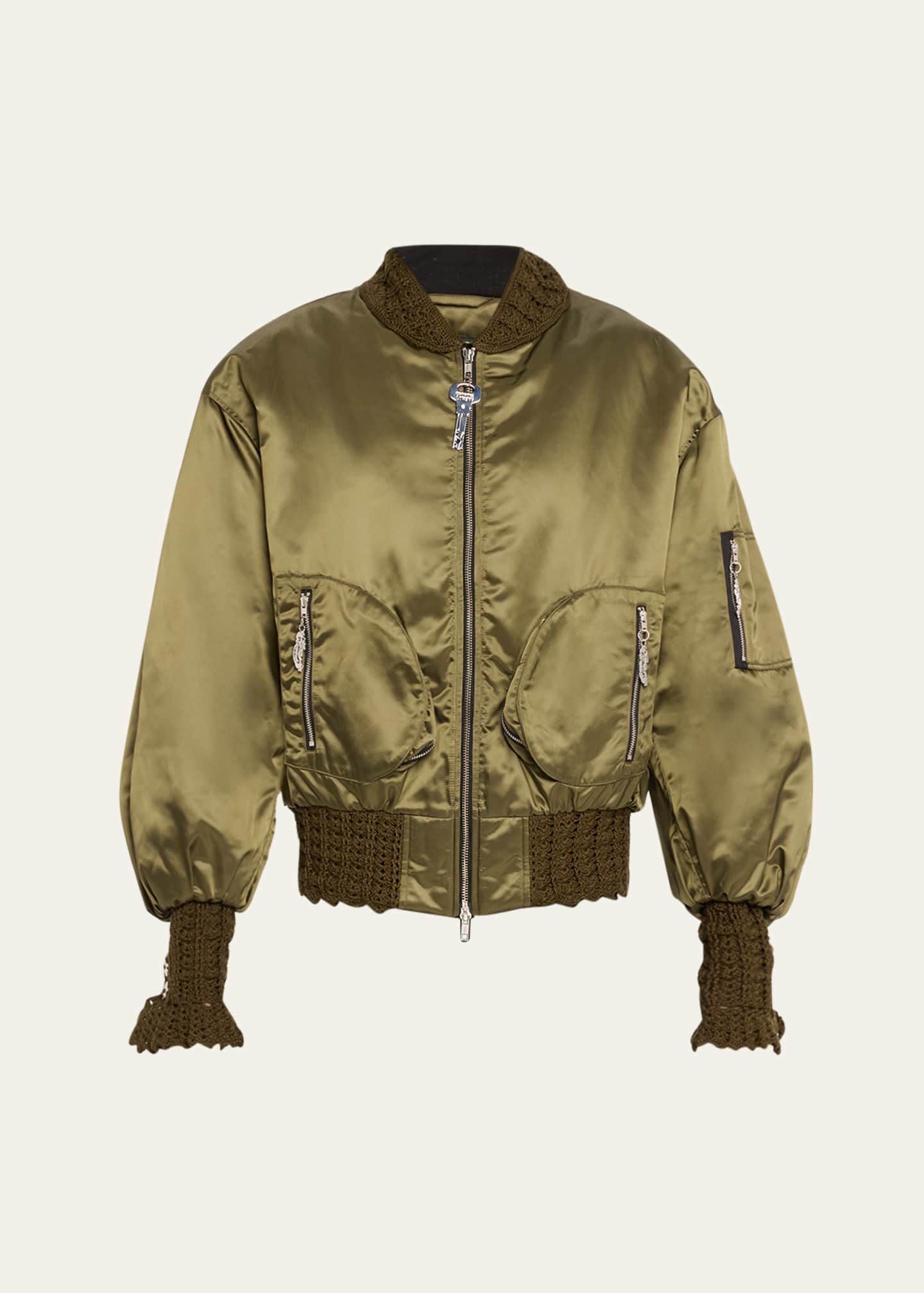 Chopova Lowena Crochet Bomber Jacket Bergdorf Goodman