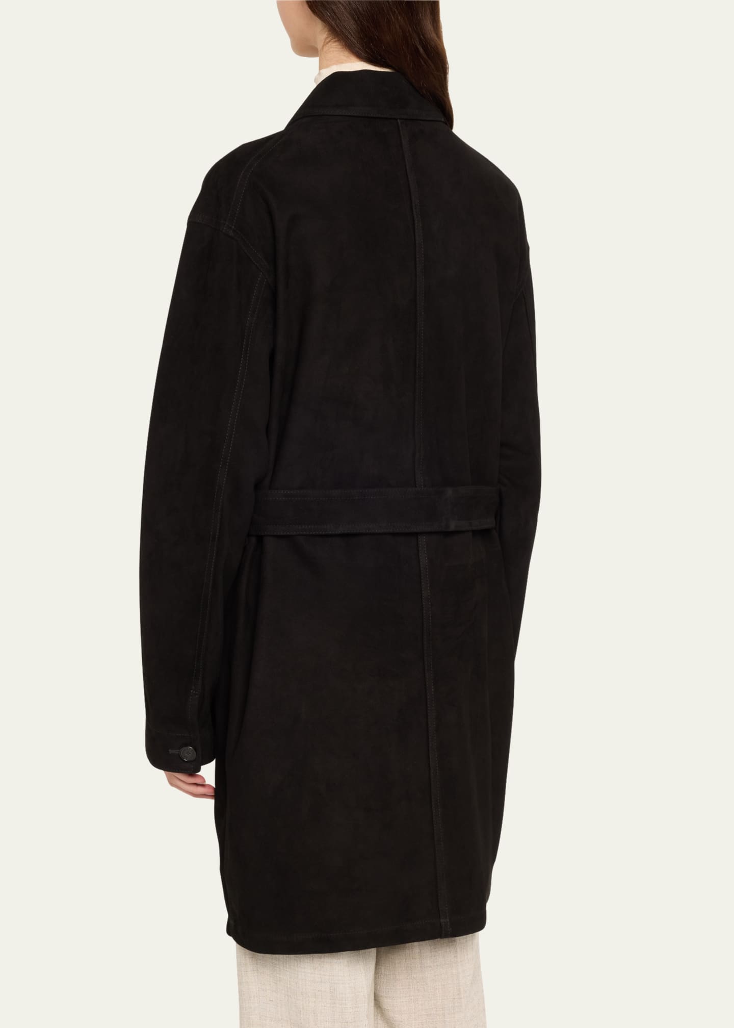 SETCHU Reversible Suede Leather Belted Coat Image 3 of 5