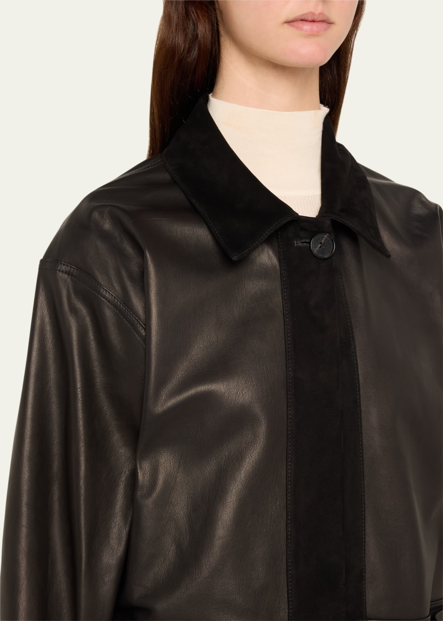 SETCHU Reversible Suede Leather Belted Coat Image 5 of 5
