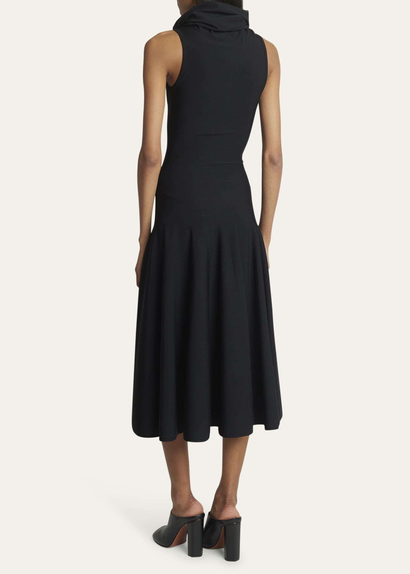 ALAÏA Sleeveless Midi Dress in Black