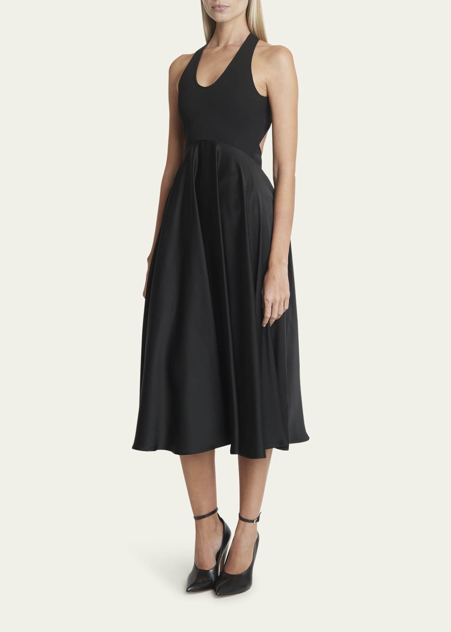 ALAIA Crossover Open-Back Sleeveless Midi Dress - Bergdorf