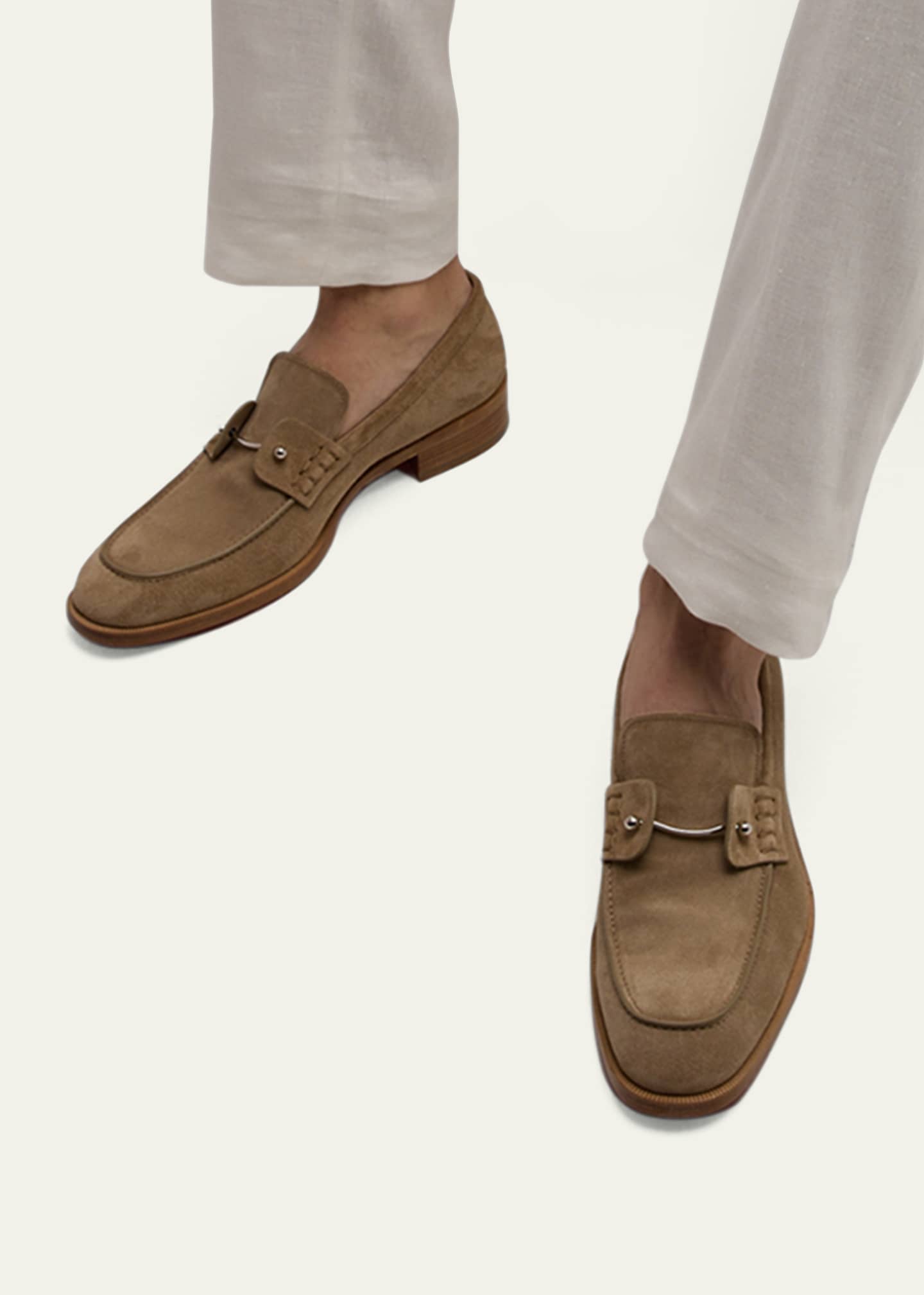 Christian Louboutin Men's Chambelimoc Collar Pin Penny Loafers Image 2 of 6